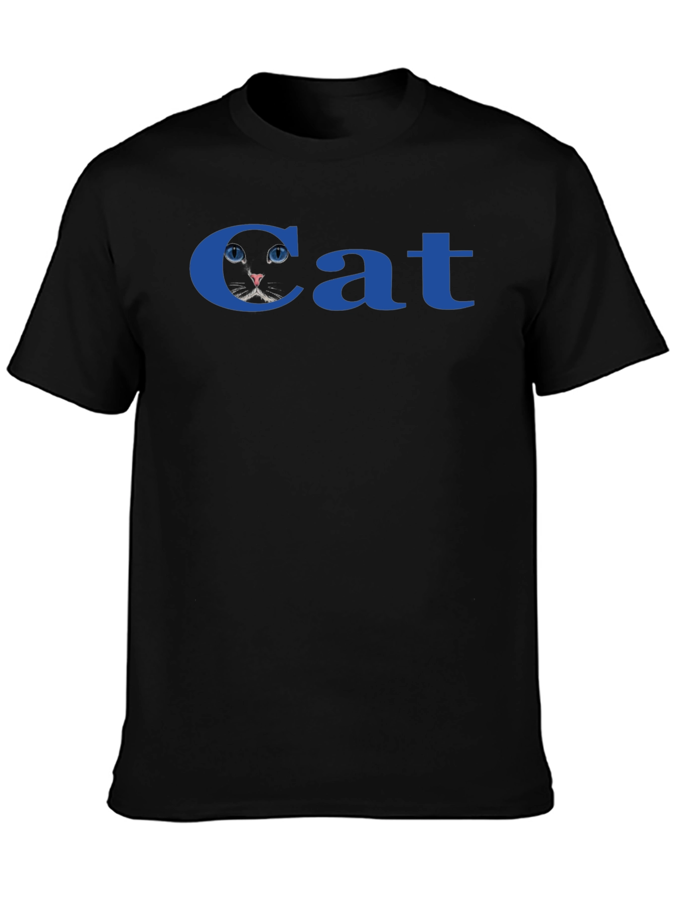 Cat T-Shirt - Blue Text Novelty Tee
