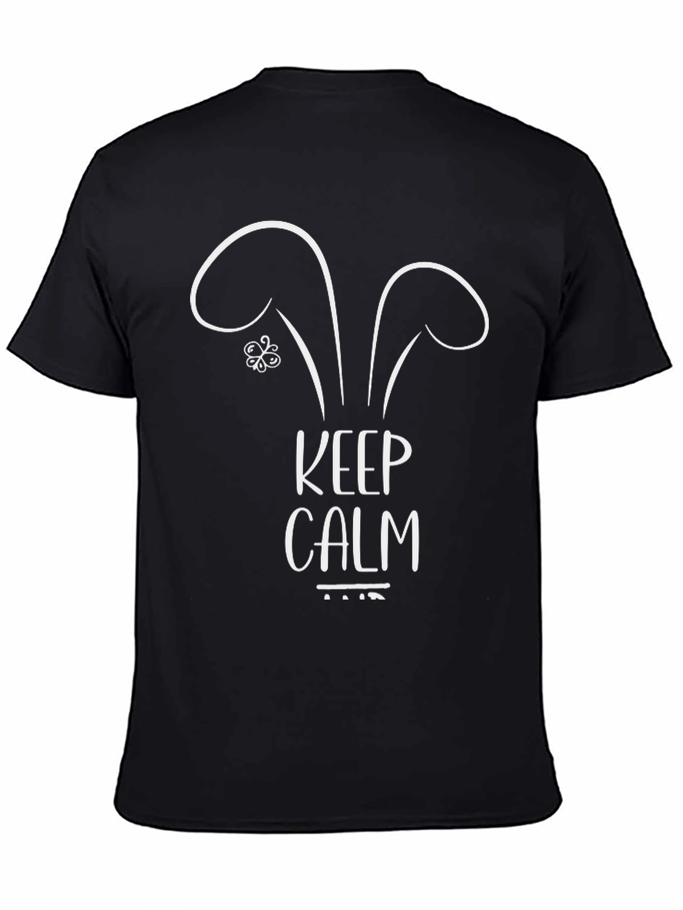 Keep Calm Bunny Ears T-Shirt - Mens Black Tee