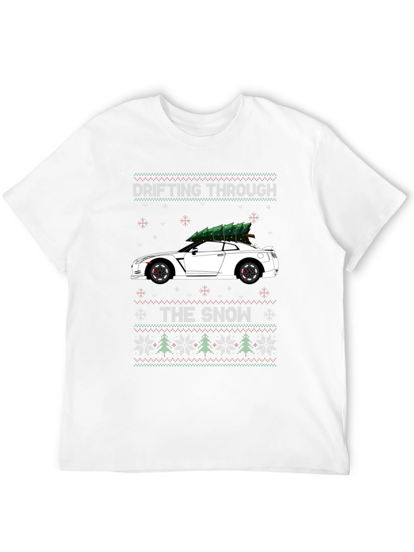 Drifting Through the Snow Christmas Car T-Shirt