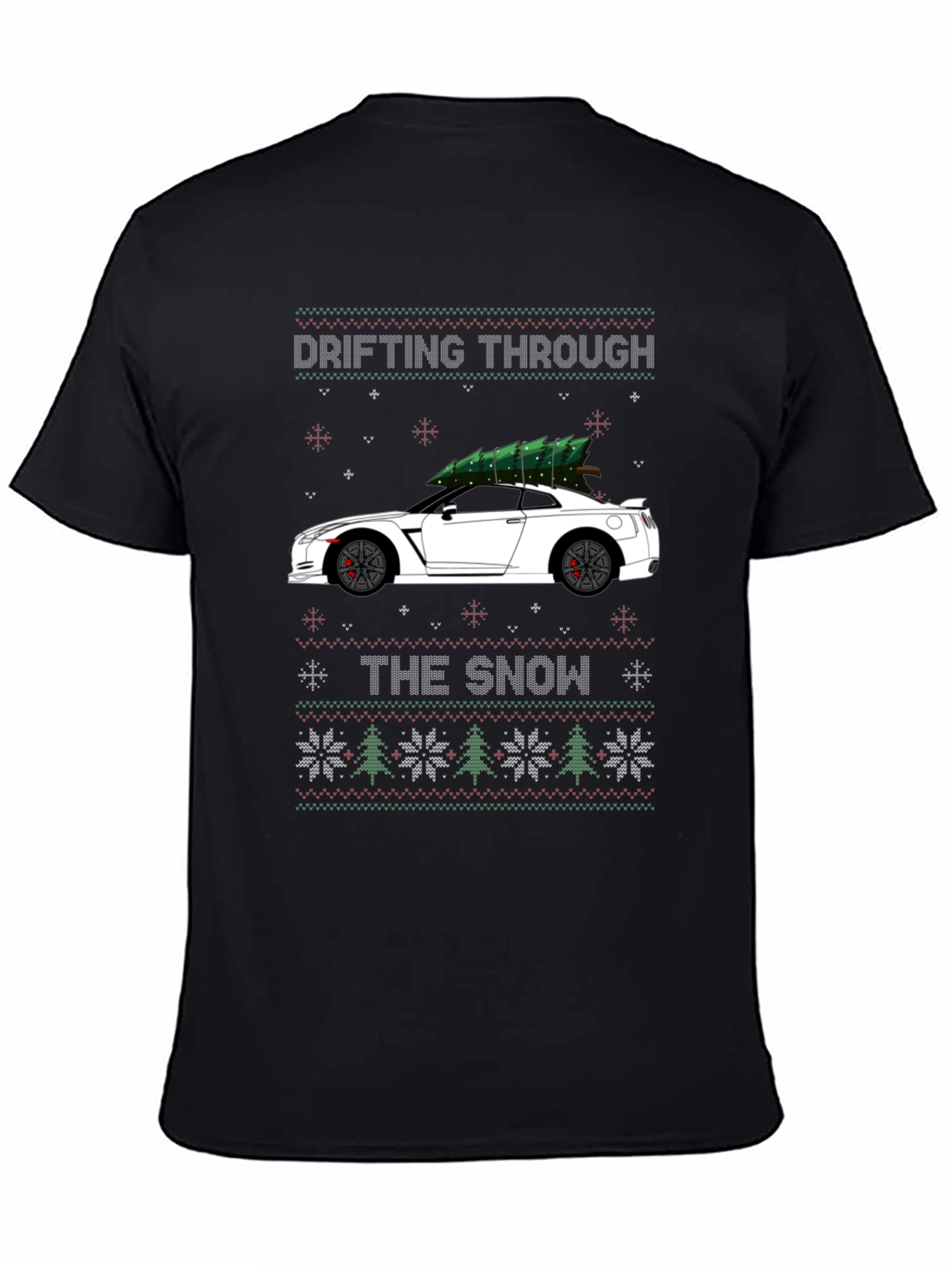 Drifting Through the Snow Christmas Car T-Shirt