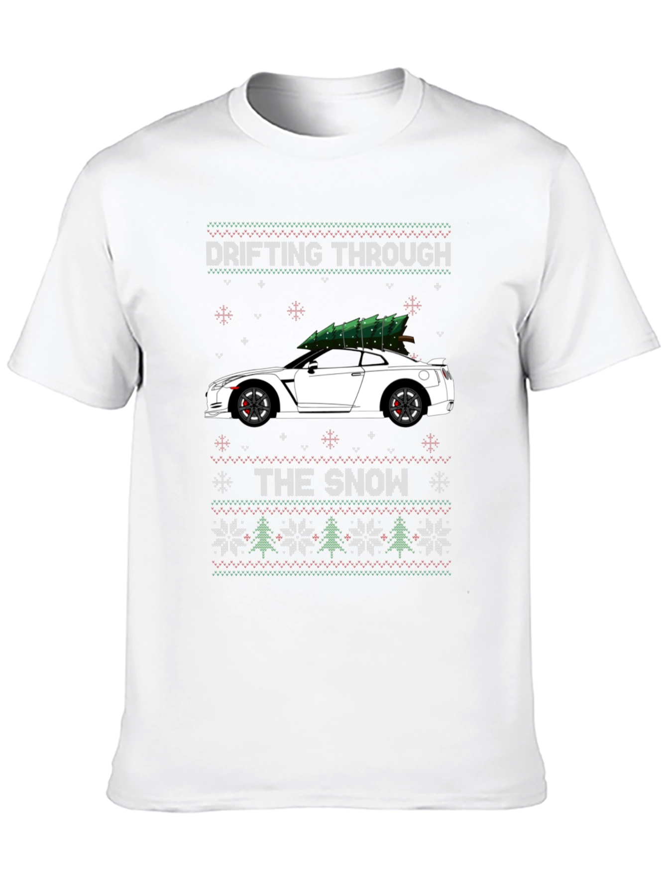 Drifting Through the Snow Christmas Car T-Shirt