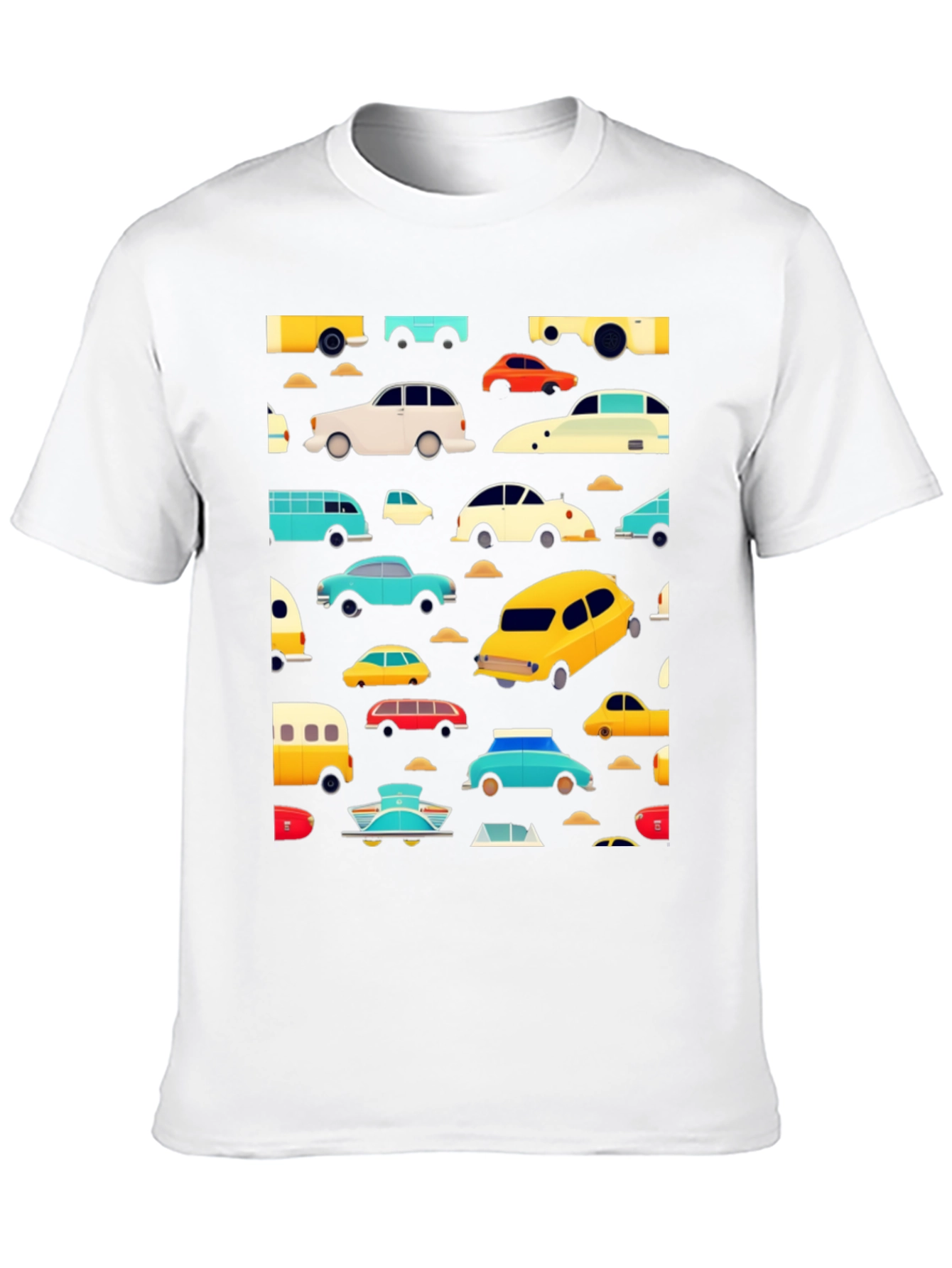 Retro Car Print Black T-Shirt