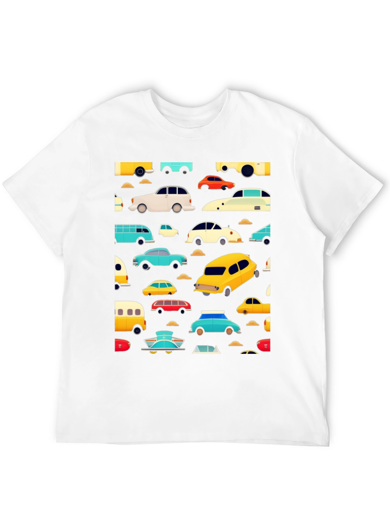 Retro Car Print Black T-Shirt