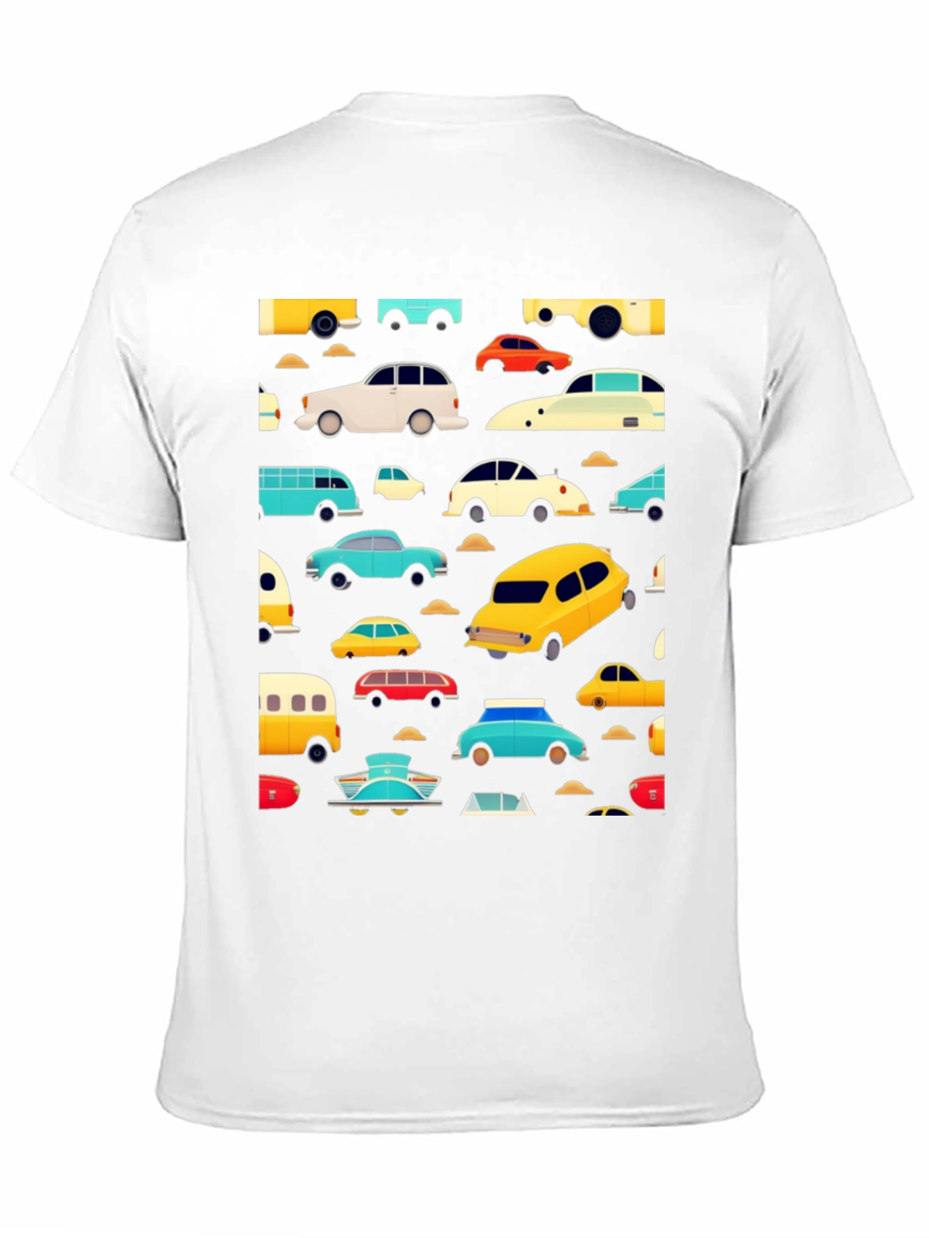Retro Car Print Black T-Shirt
