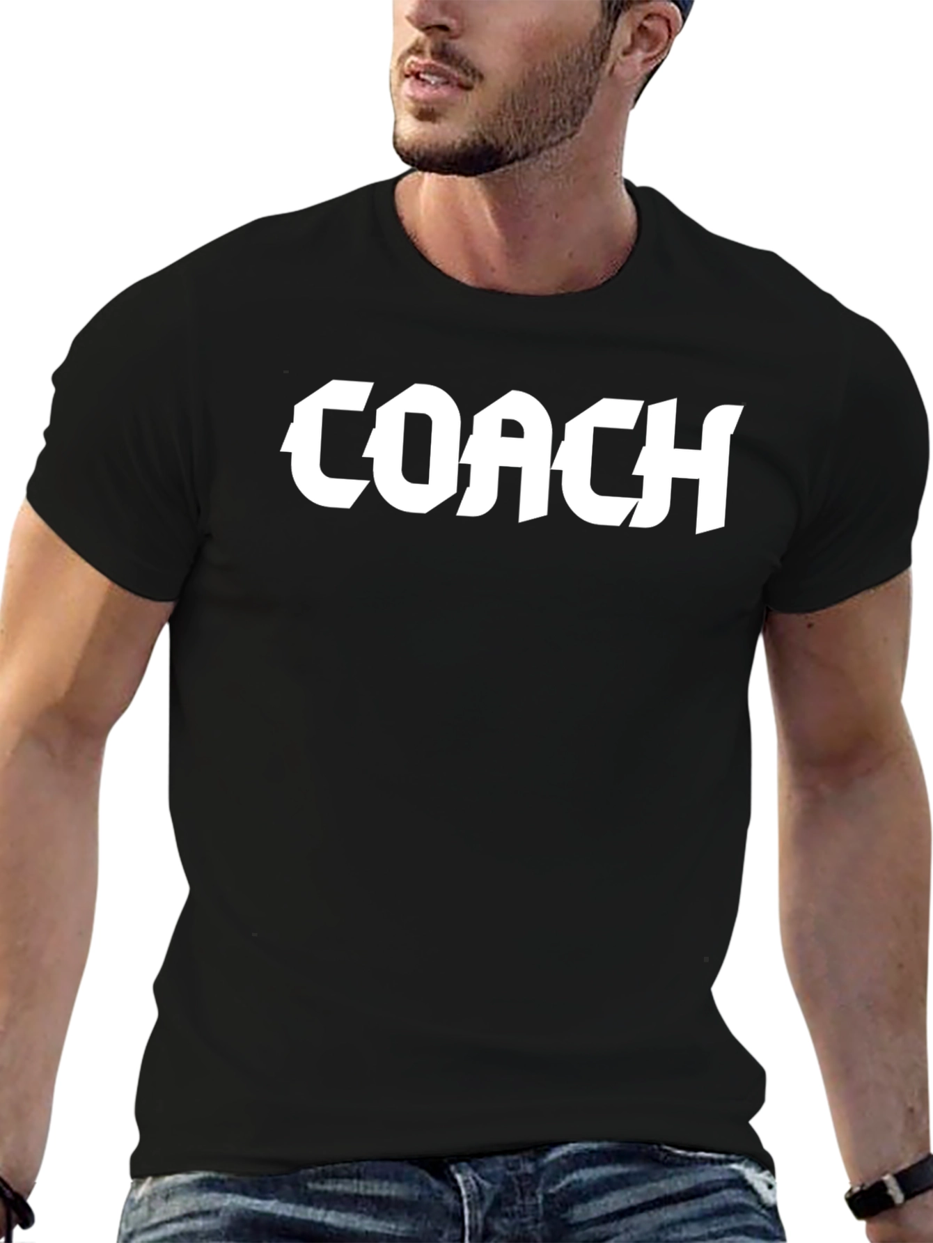 Coach T-Shirt - Bold White Print on Black
