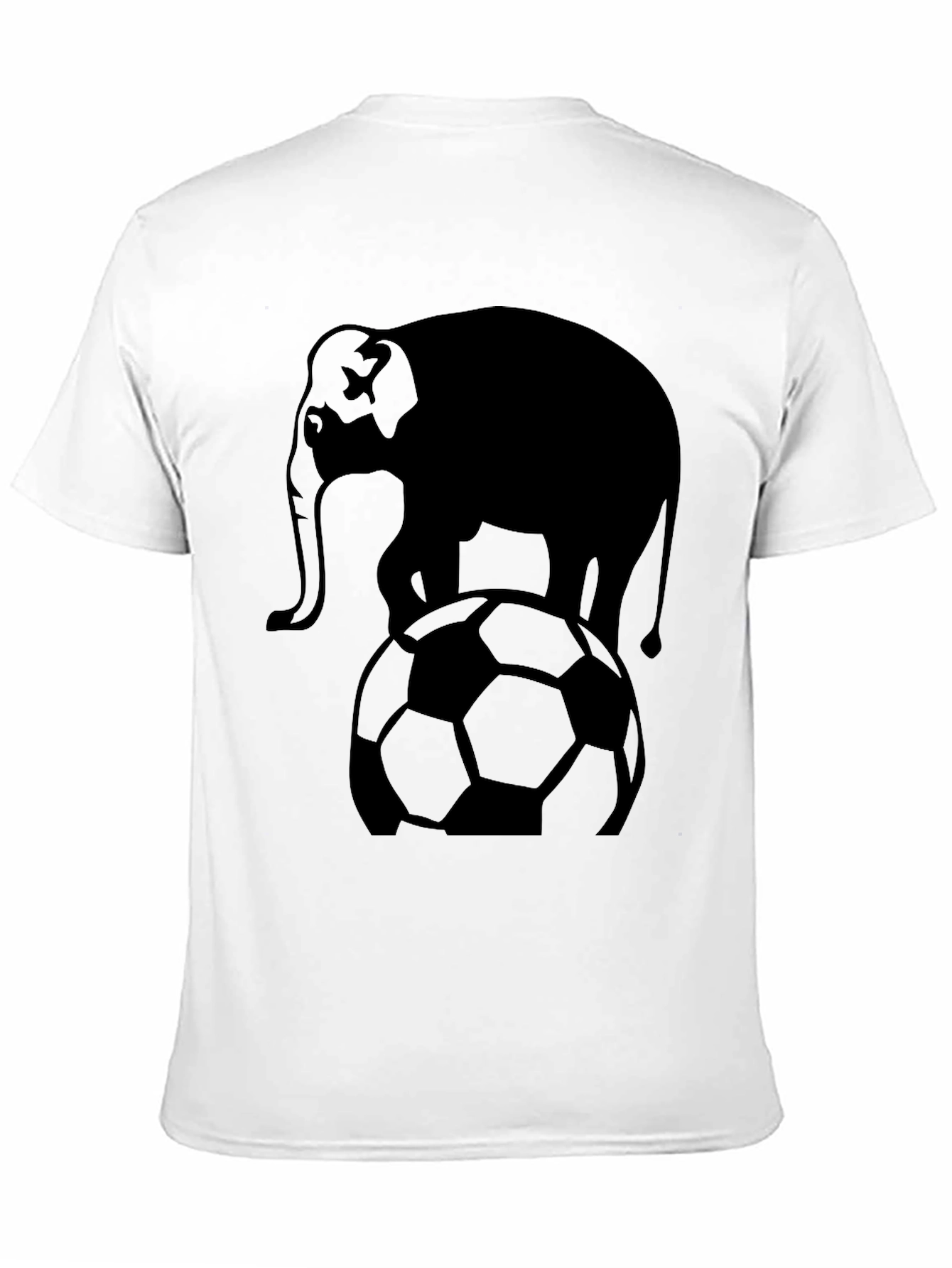 Elephant Soccer Ball Graphic T-Shirt - Black