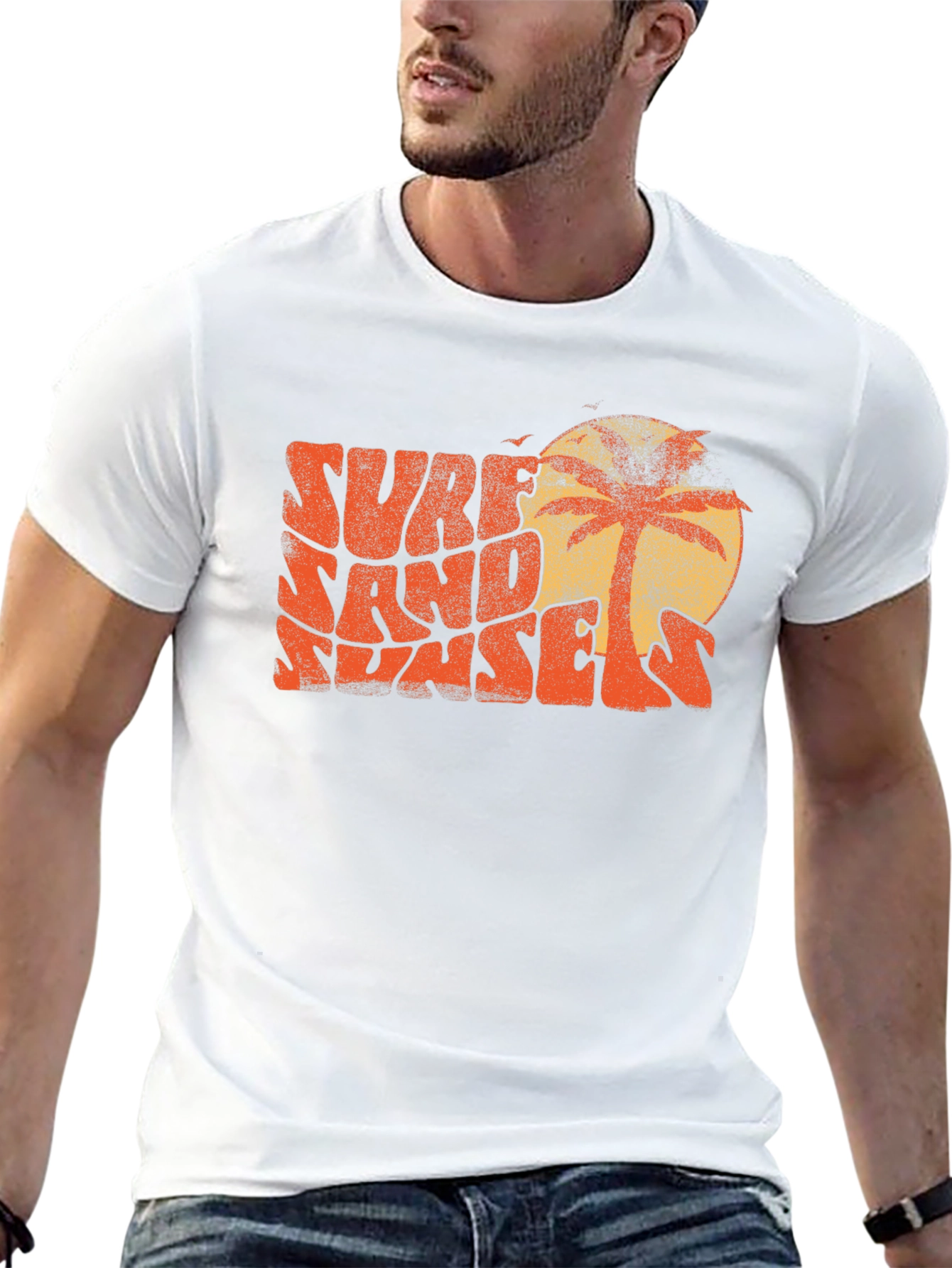 Surf Sand Sunsets Graphic Tee - Retro Style