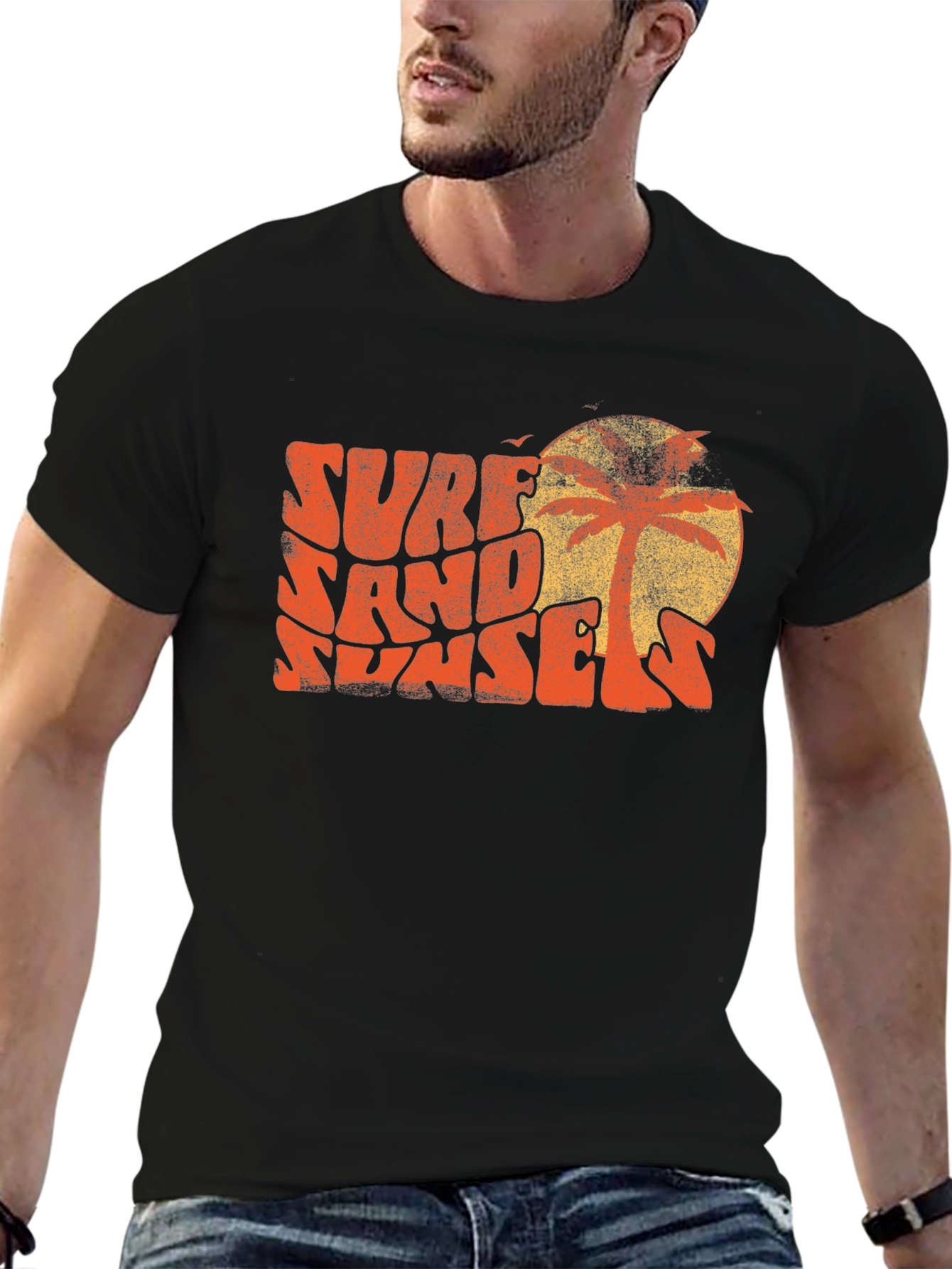 Surf Sand Sunsets Graphic Tee - Retro Style