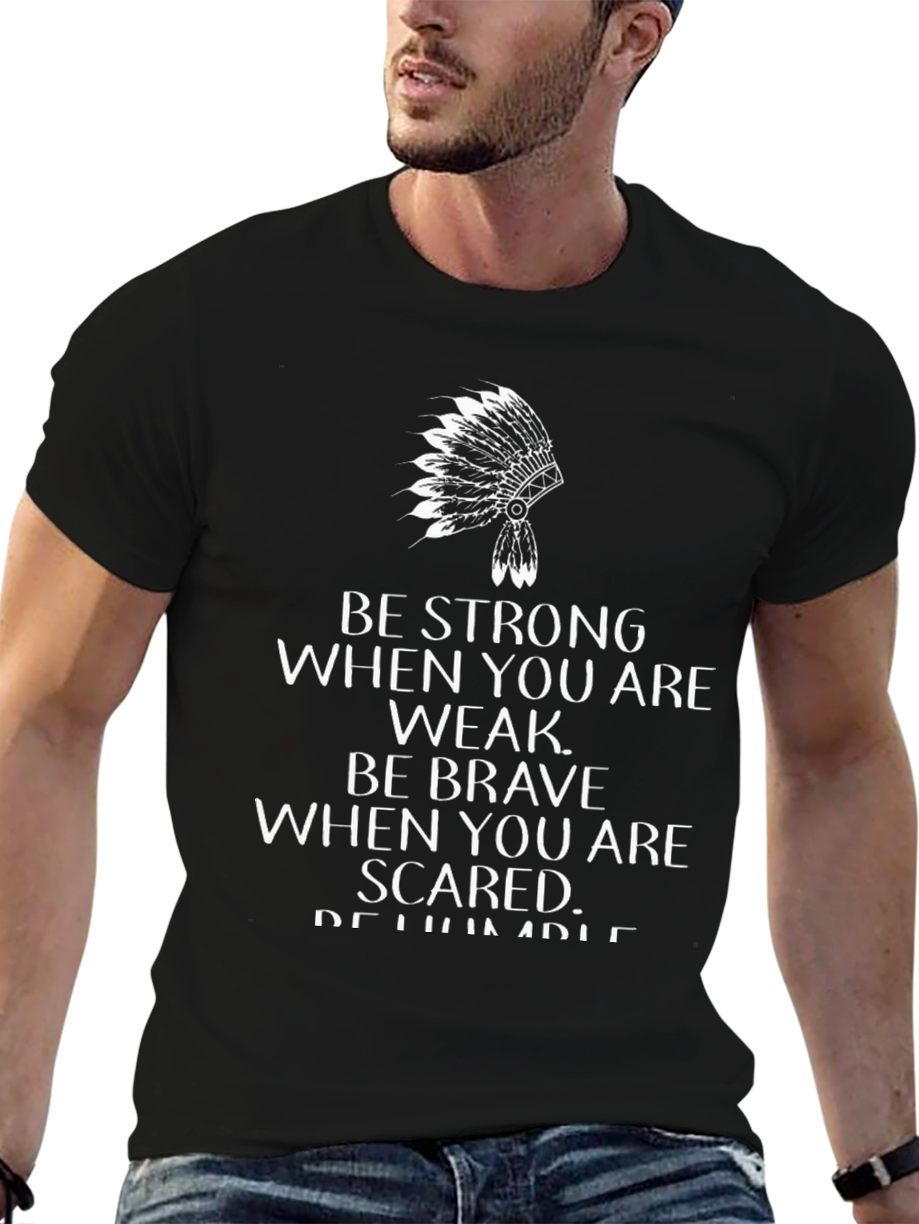 Inspirational Native American Headdress Graphic T-Shirt