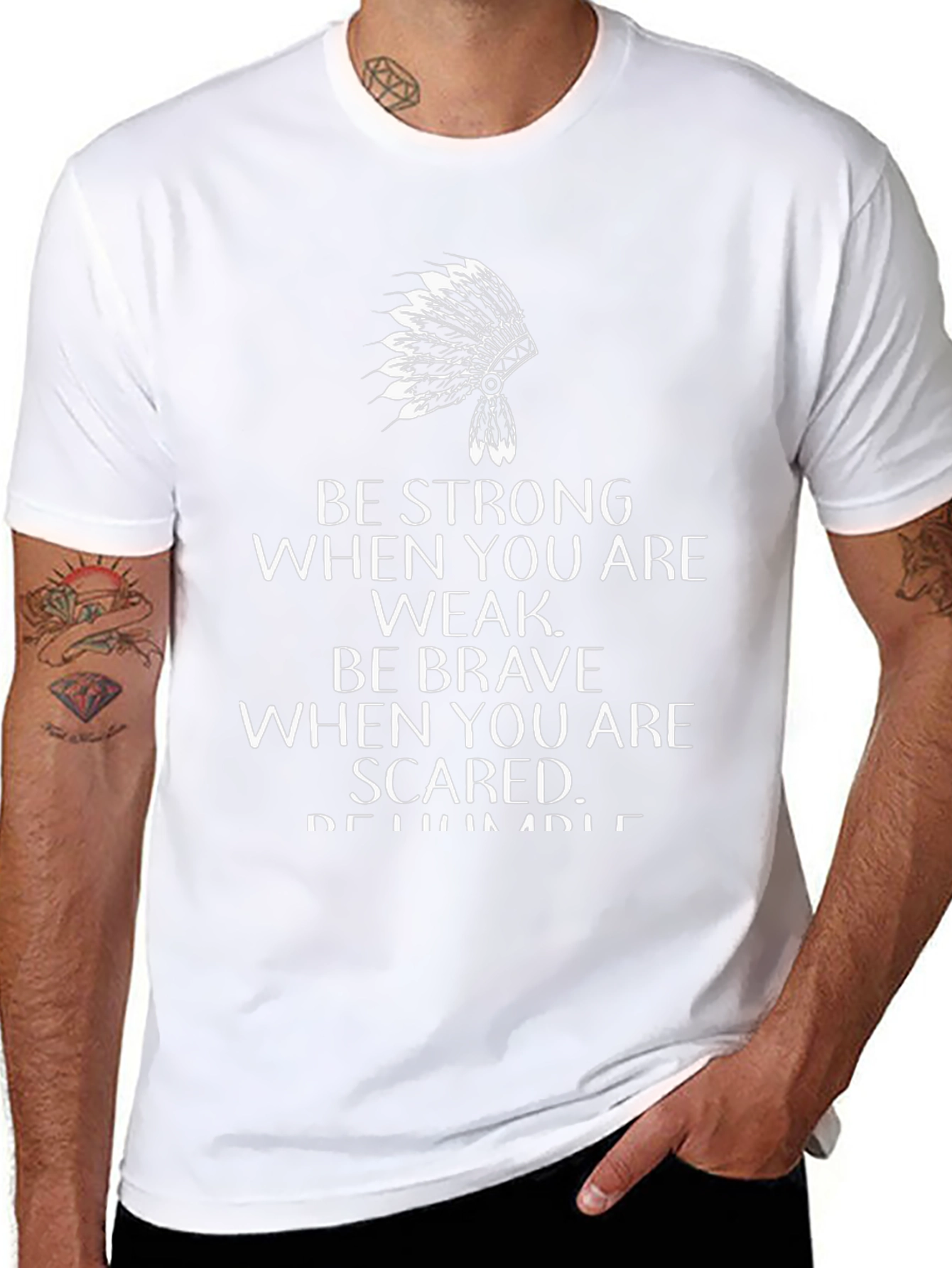 Inspirational Native American Headdress Graphic T-Shirt