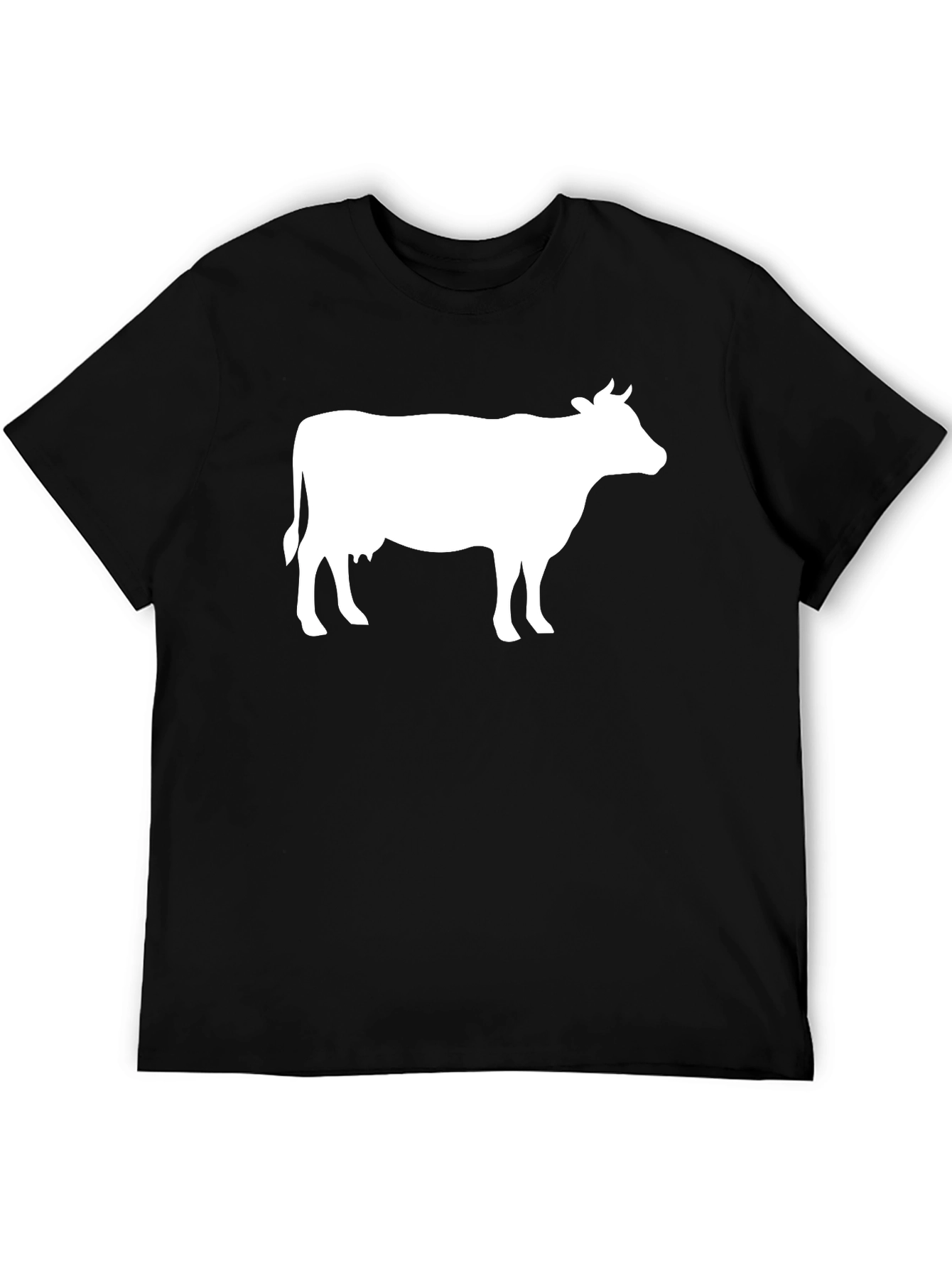 Cow Graphic T-Shirt - Black Cotton Blend