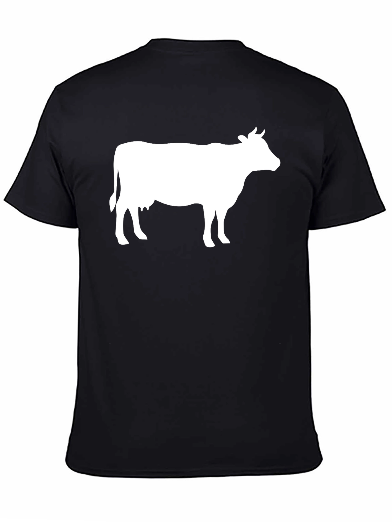 Cow Graphic T-Shirt - Black Cotton Blend