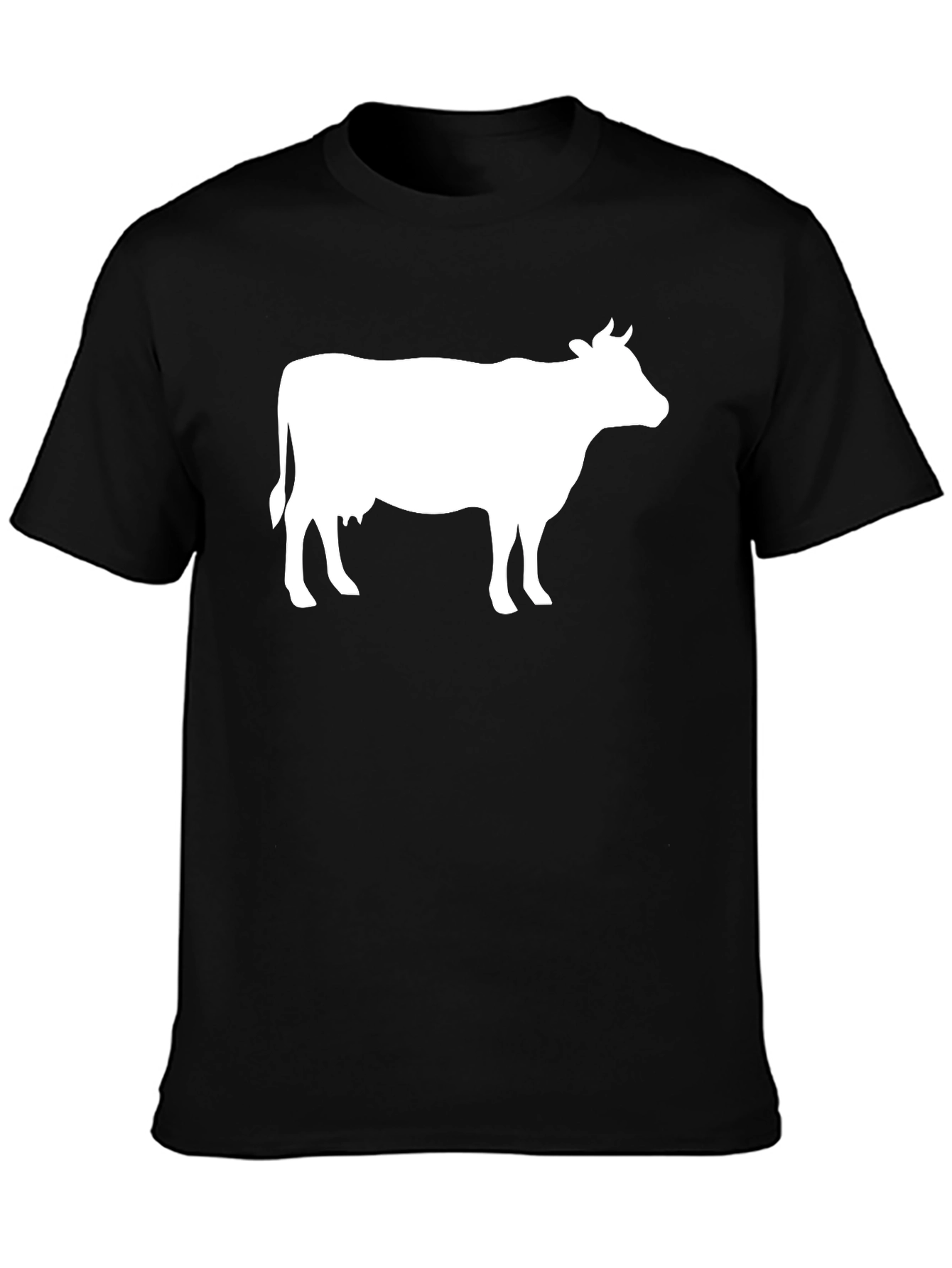 Cow Graphic T-Shirt - Black Cotton Blend