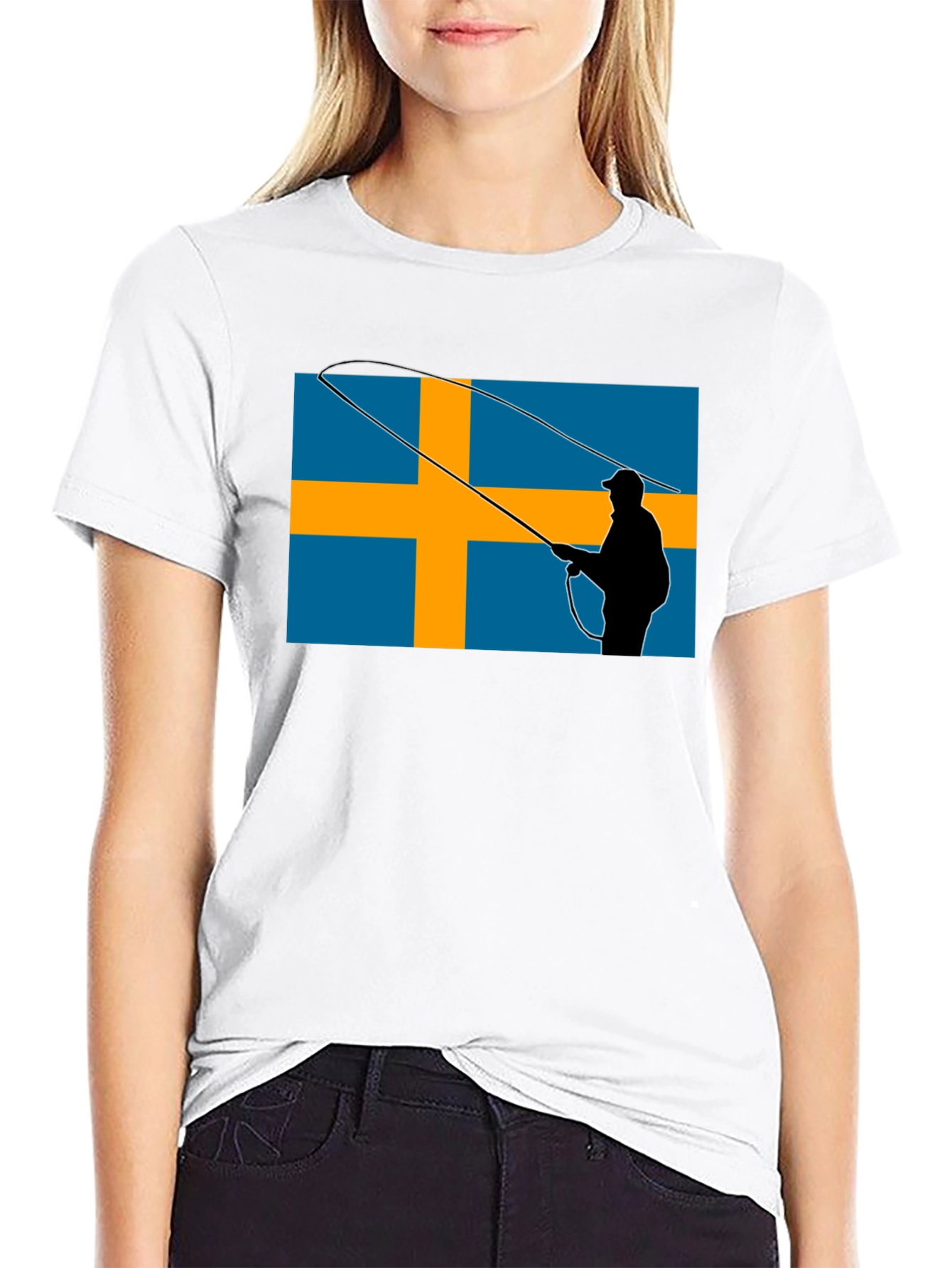 Sweden Flag Fly Fishing T-Shirt