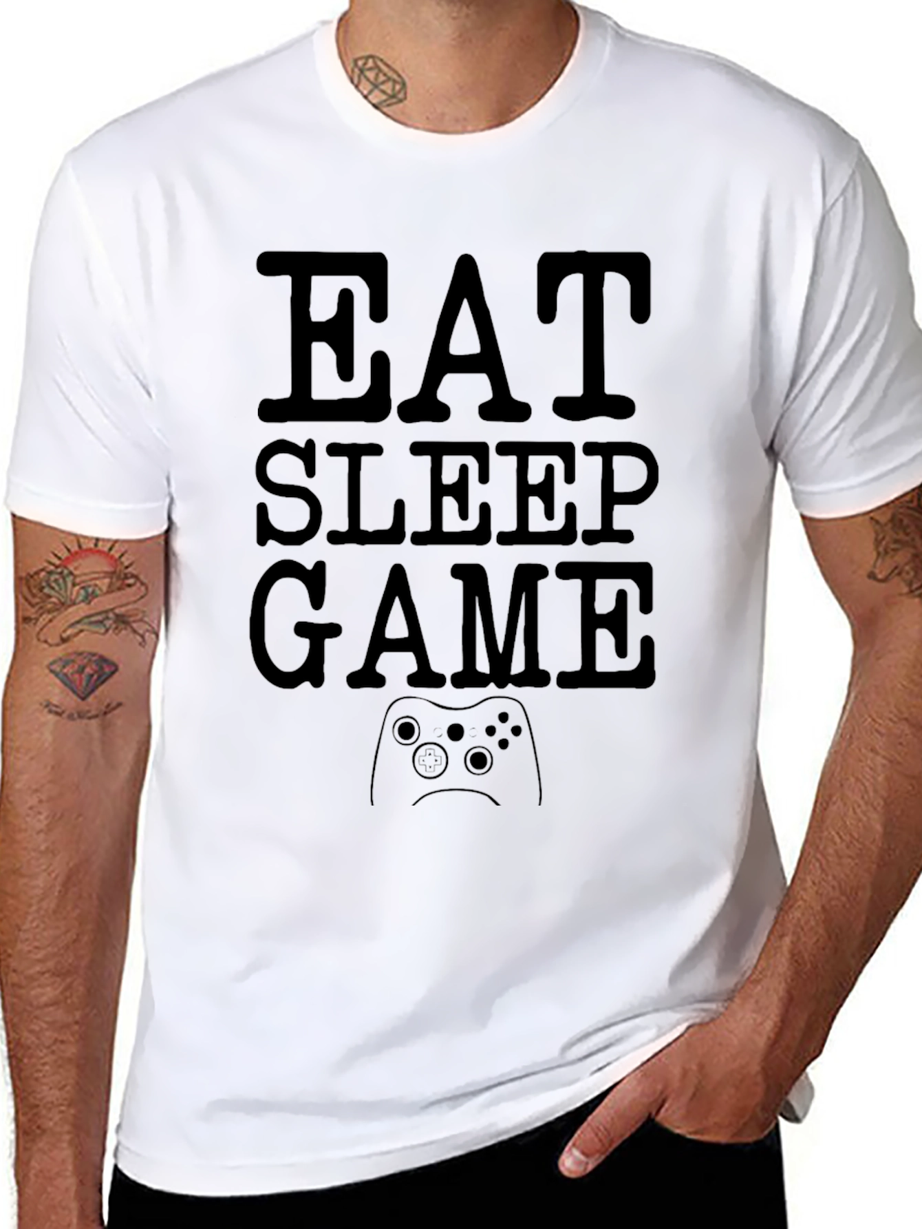 Eat Sleep Game Black T-Shirt | Gamer Life Tee