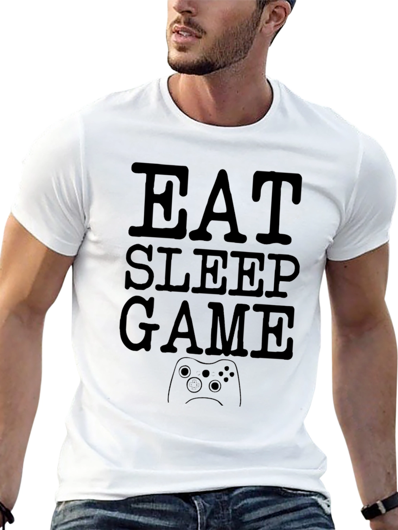 Eat Sleep Game Black T-Shirt | Gamer Life Tee