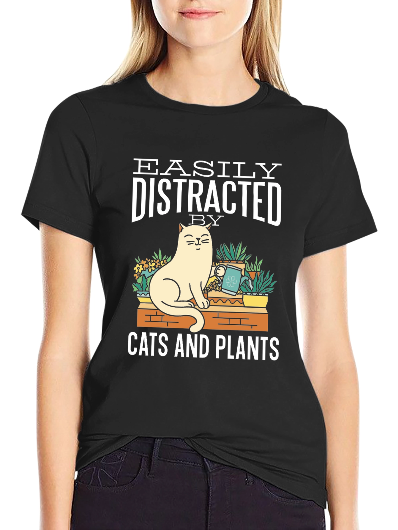Easily Distracted by Cats and Plants T-Shirt