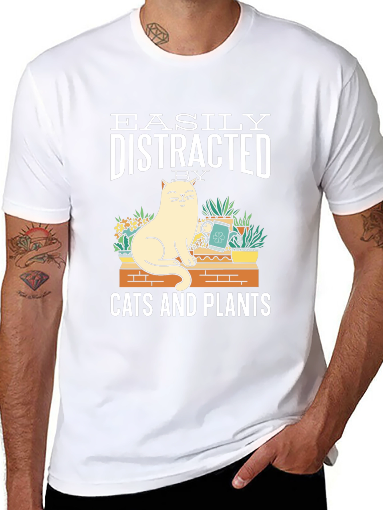 Easily Distracted by Cats and Plants T-Shirt