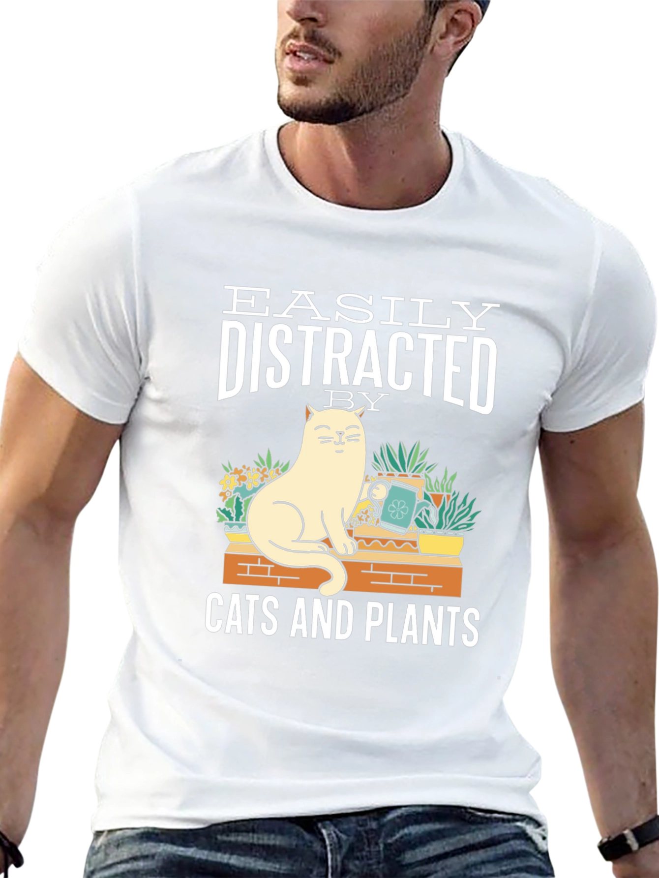 Easily Distracted by Cats and Plants T-Shirt