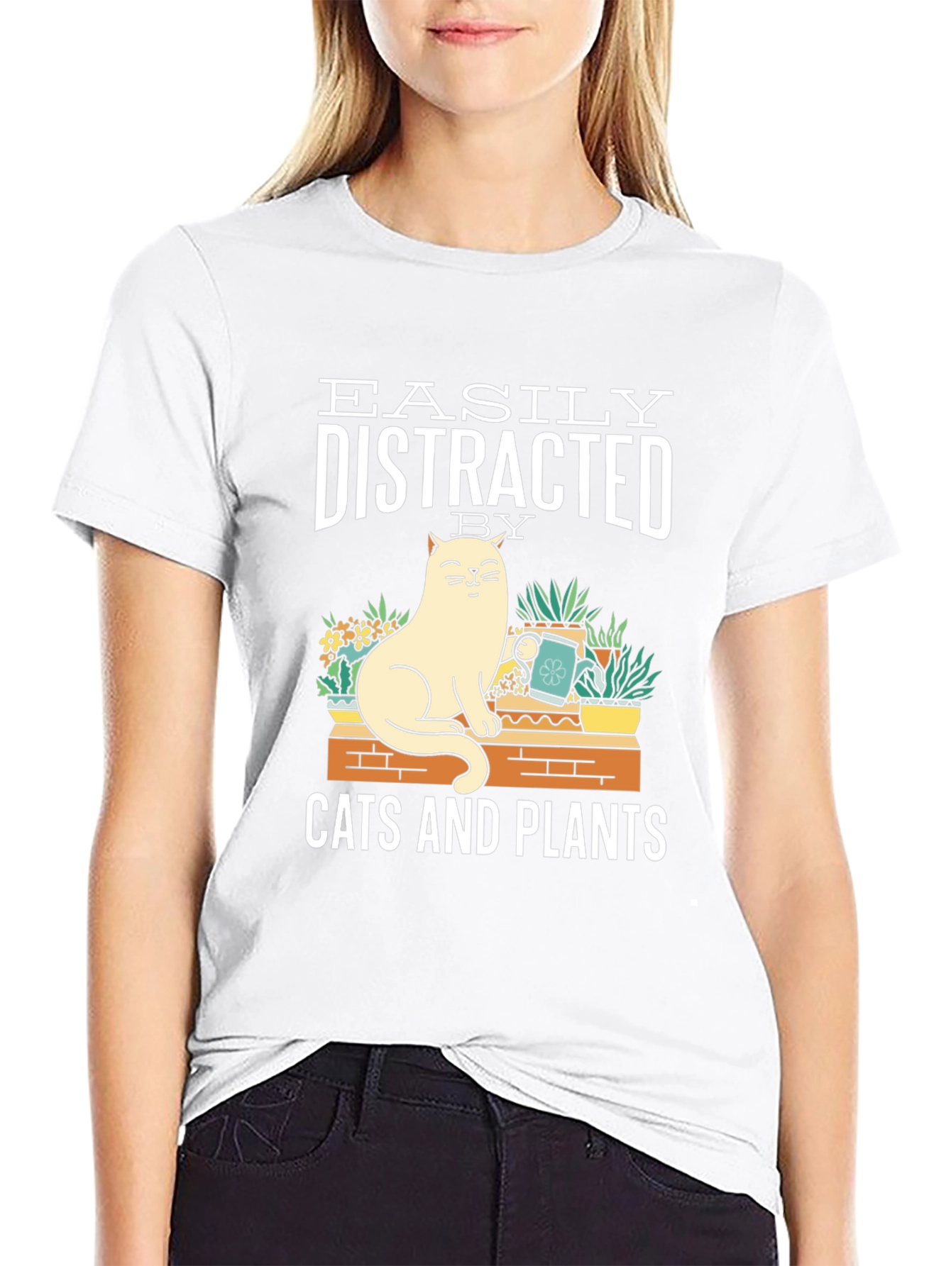 Easily Distracted by Cats and Plants T-Shirt