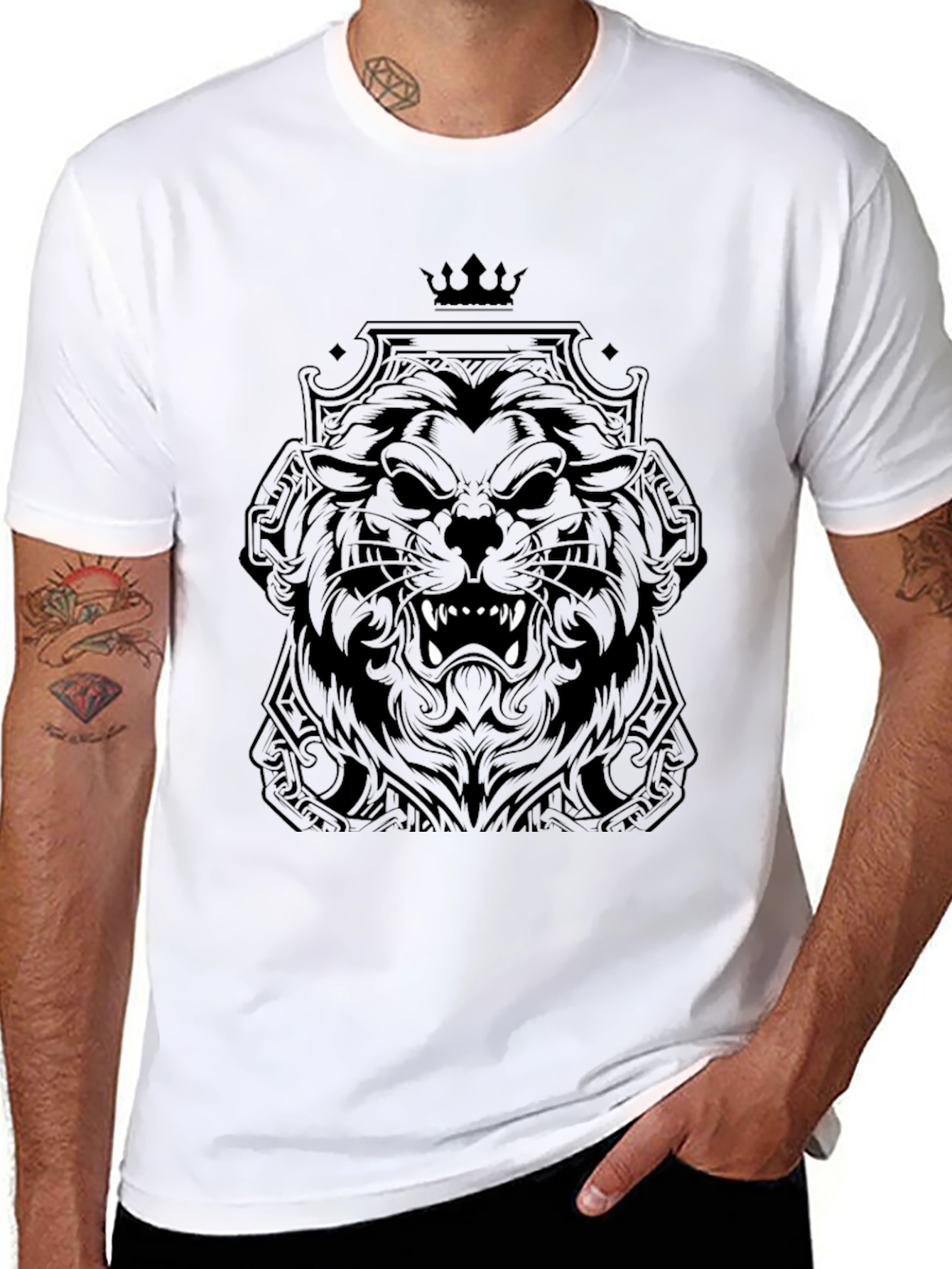 Black Lion King Graphic T-Shirt - Fierce Style