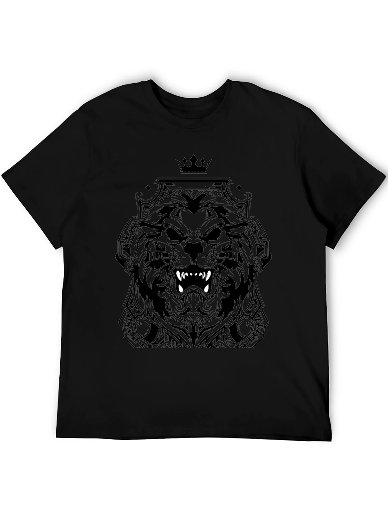 Black Lion King Graphic T-Shirt - Fierce Style