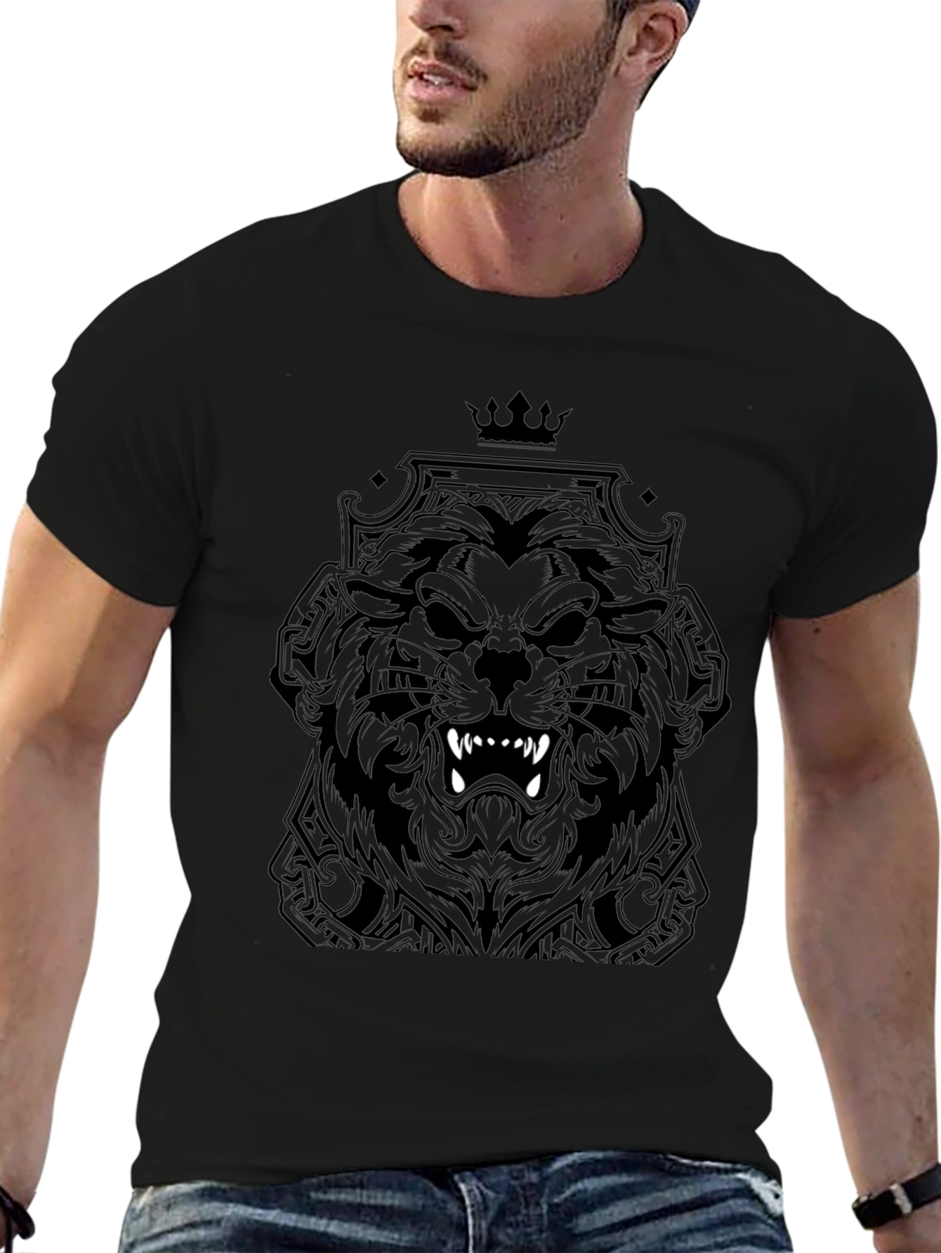 Black Lion King Graphic T-Shirt - Fierce Style