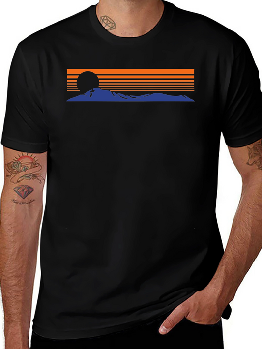 Retro Sunset Graphic Tee - Classic Black Shirt