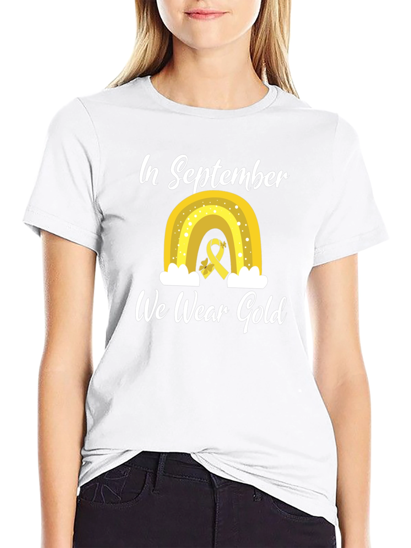 In September We Wear Gold Childhood Cancer Awareness T-Shirt