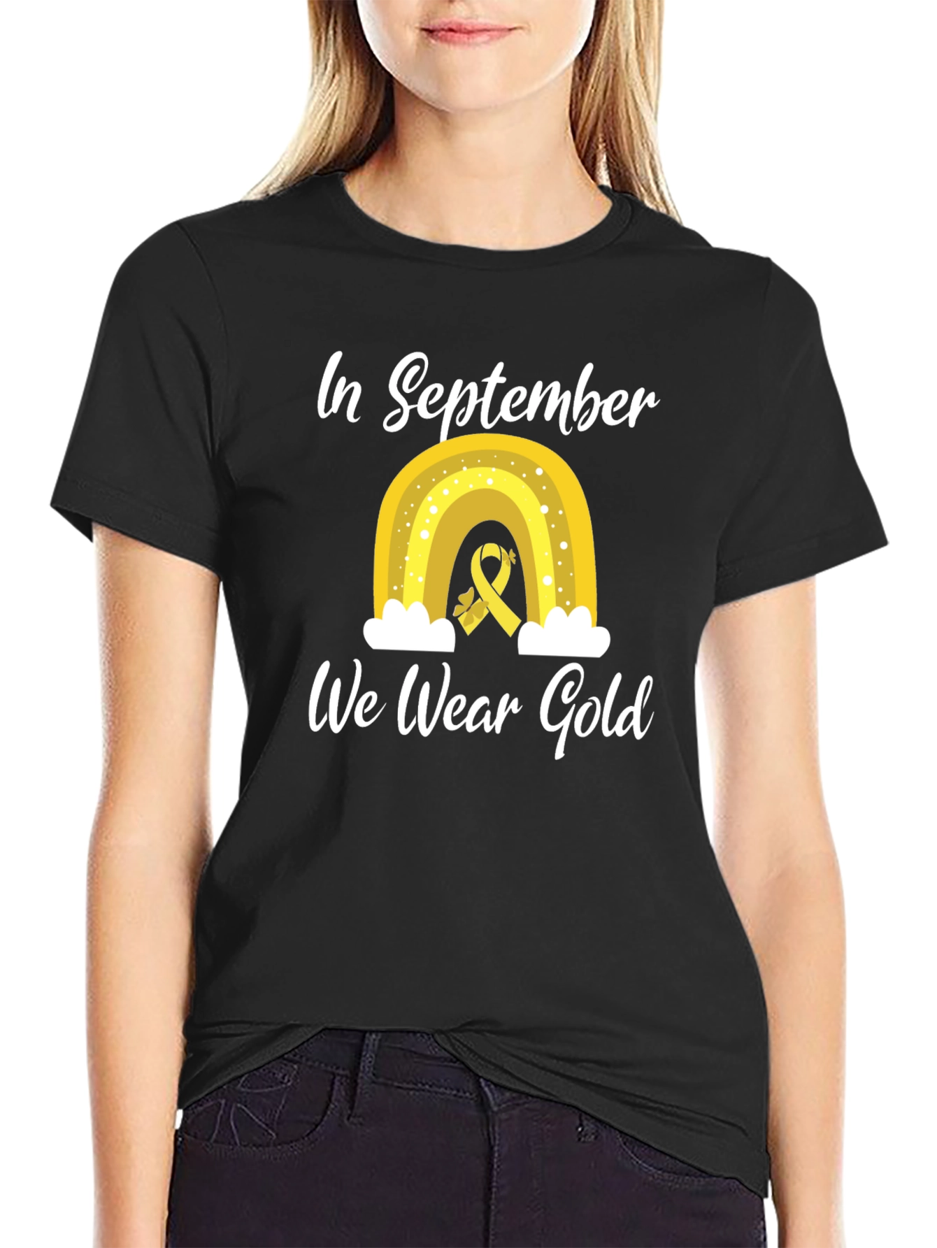 In September We Wear Gold Childhood Cancer Awareness T-Shirt
