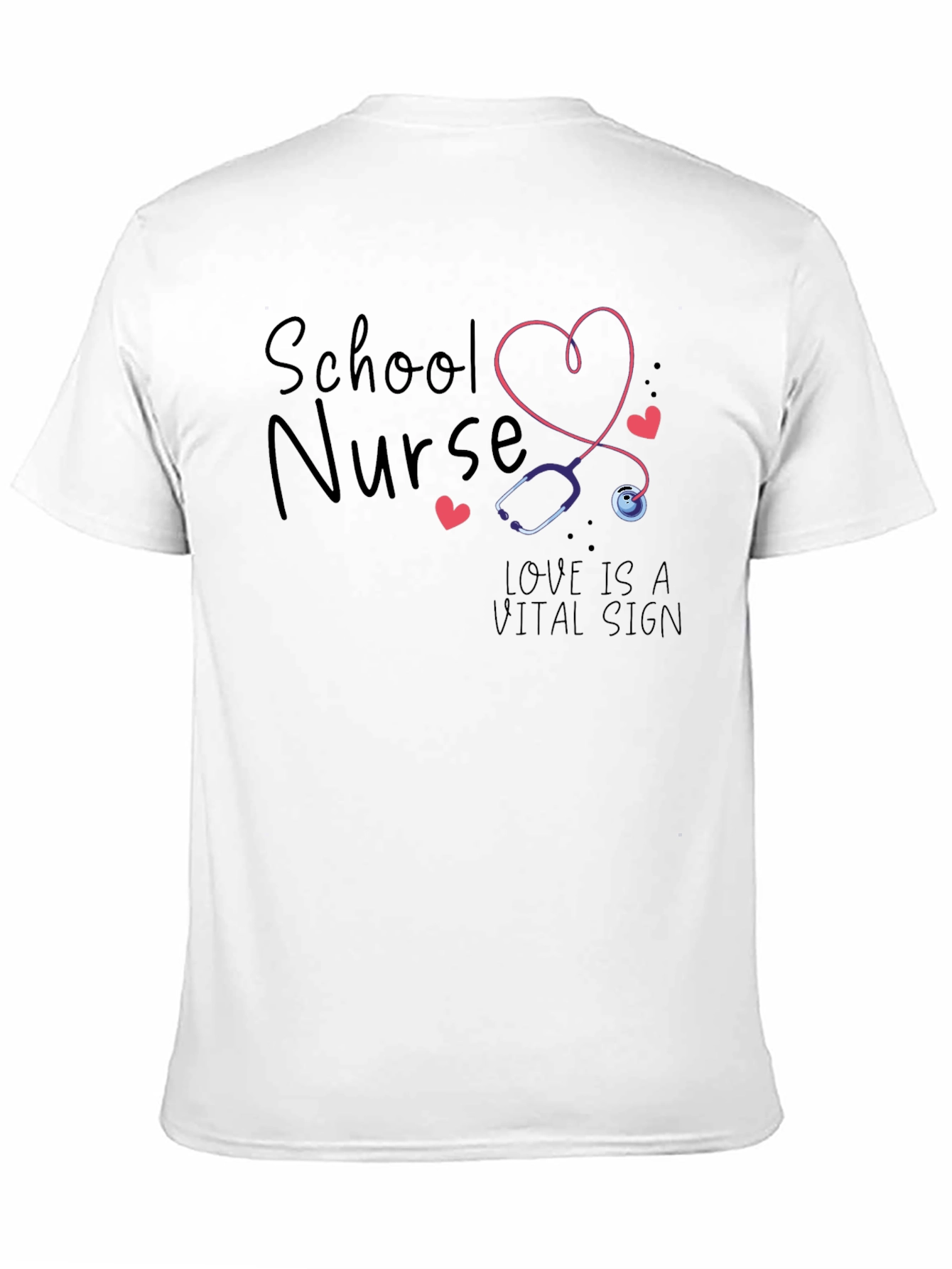 School Nurse Love is a Vital Sign Black T-Shirt