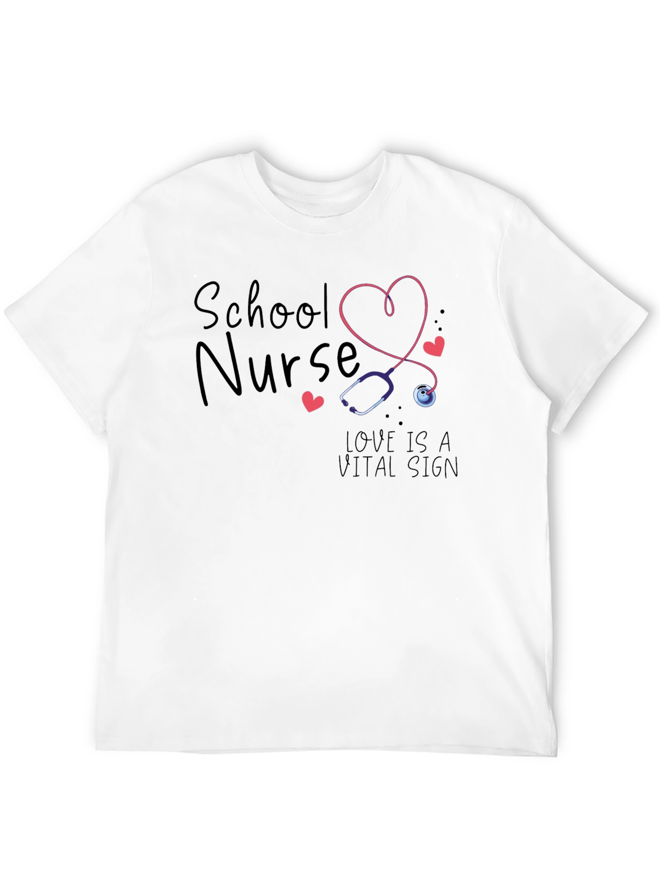 School Nurse Love is a Vital Sign Black T-Shirt