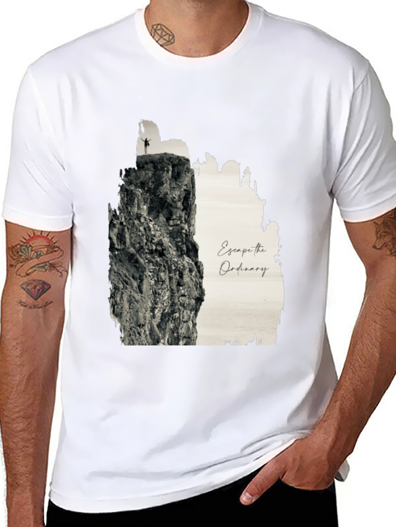 Escape the Ordinary Black Graphic Tee