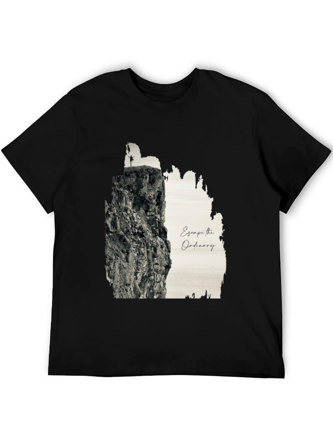 Escape the Ordinary Black Graphic Tee