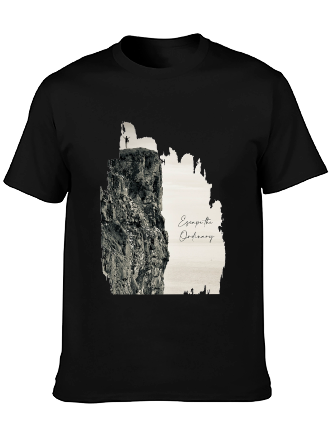 Escape the Ordinary Black Graphic Tee