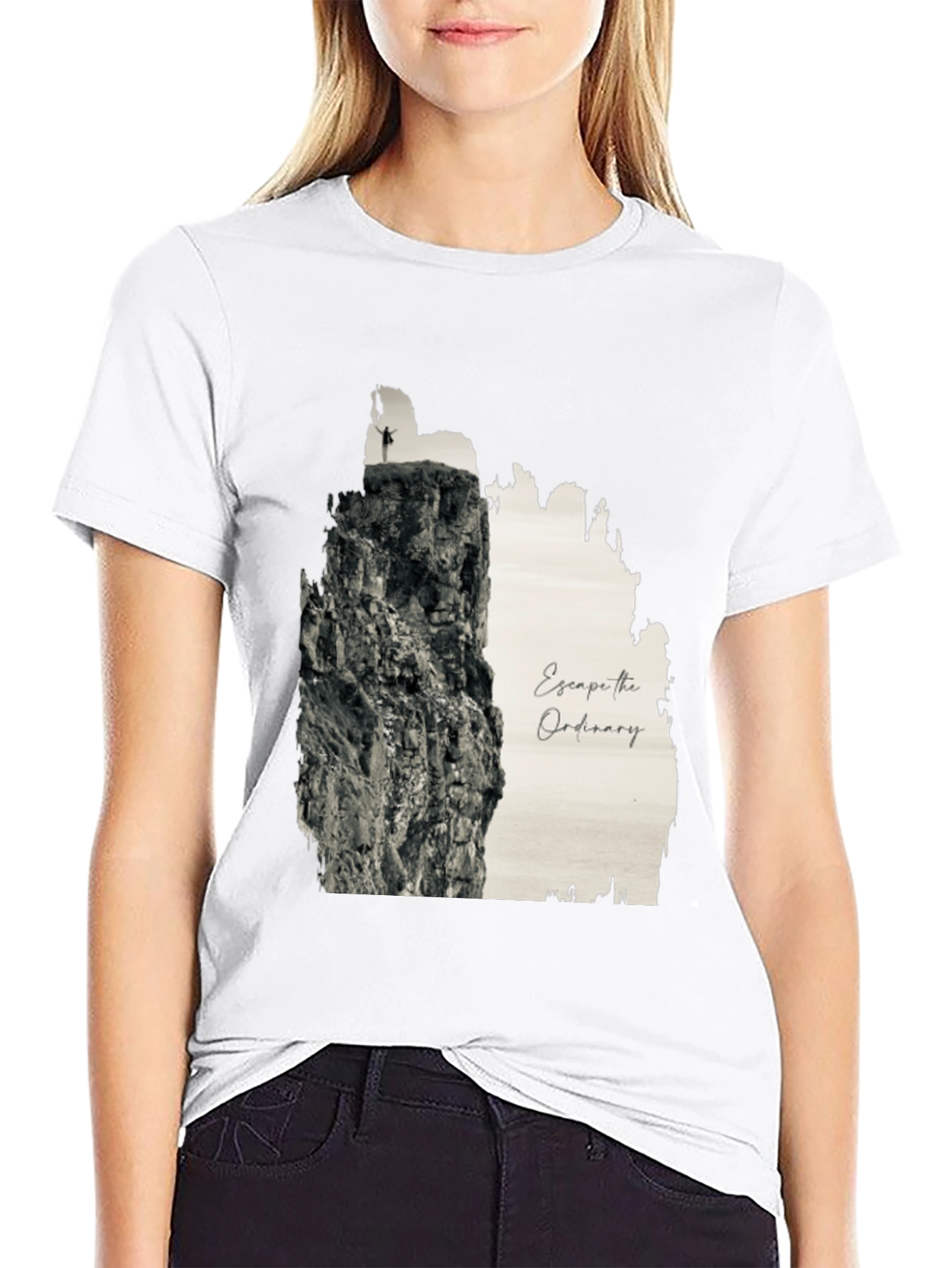 Escape the Ordinary Black Graphic Tee