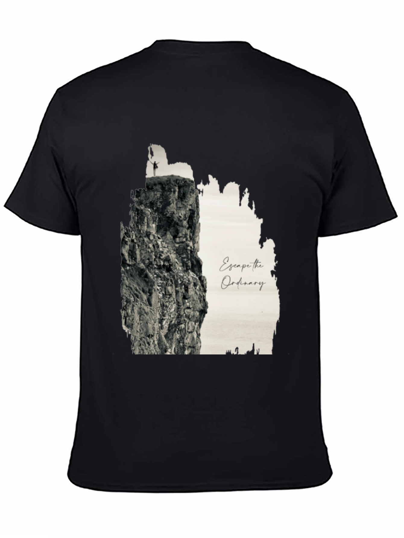 Escape the Ordinary Black Graphic Tee