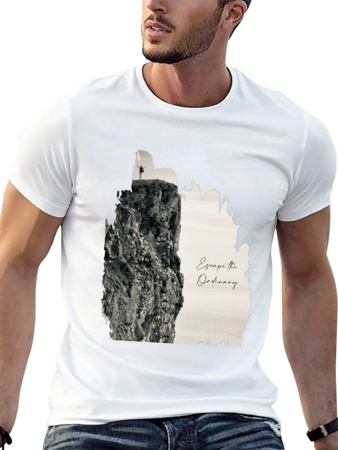 Escape the Ordinary Black Graphic Tee