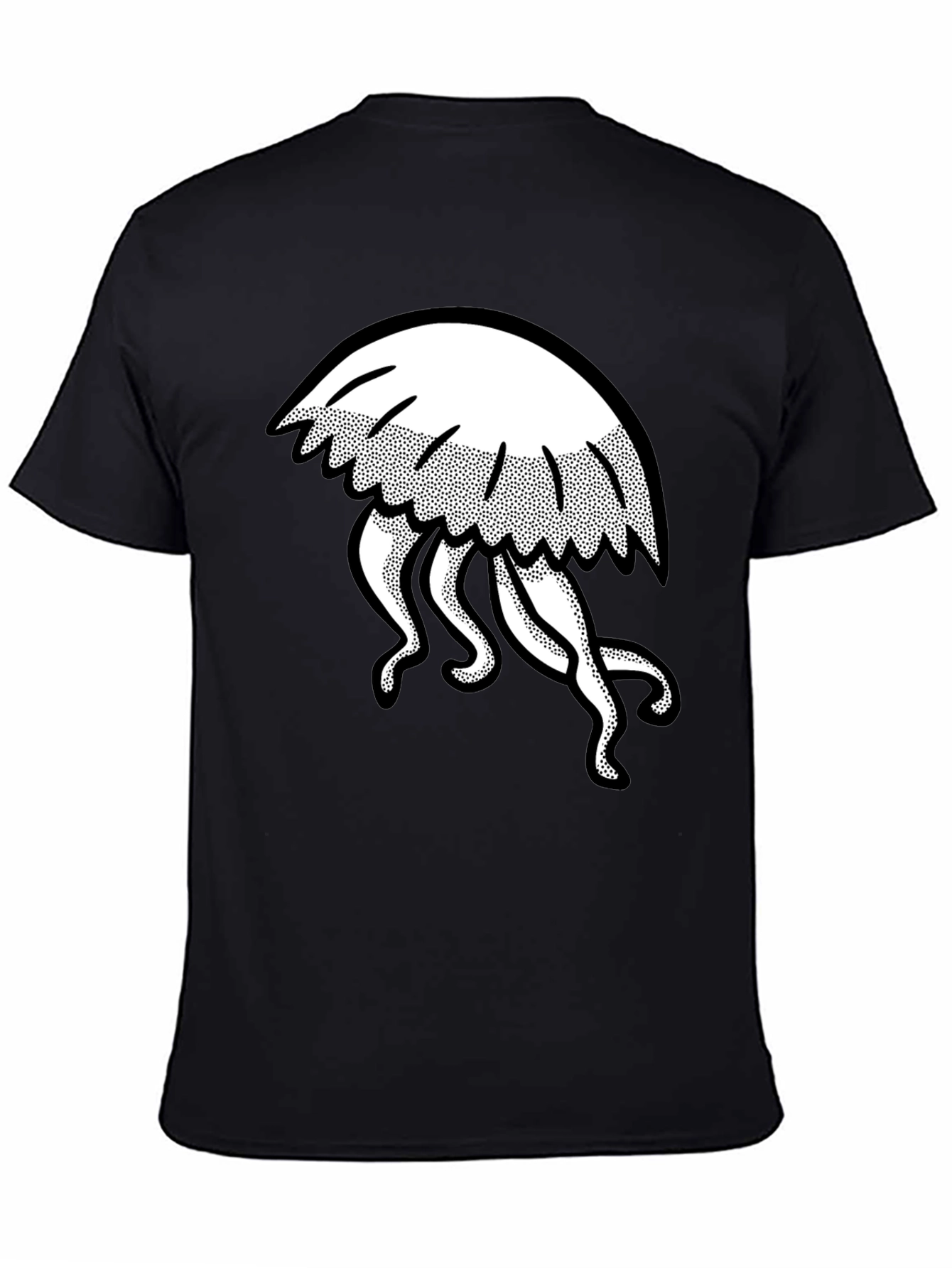 Jellyfish Graphic Tee - Mens Black Cotton T-Shirt