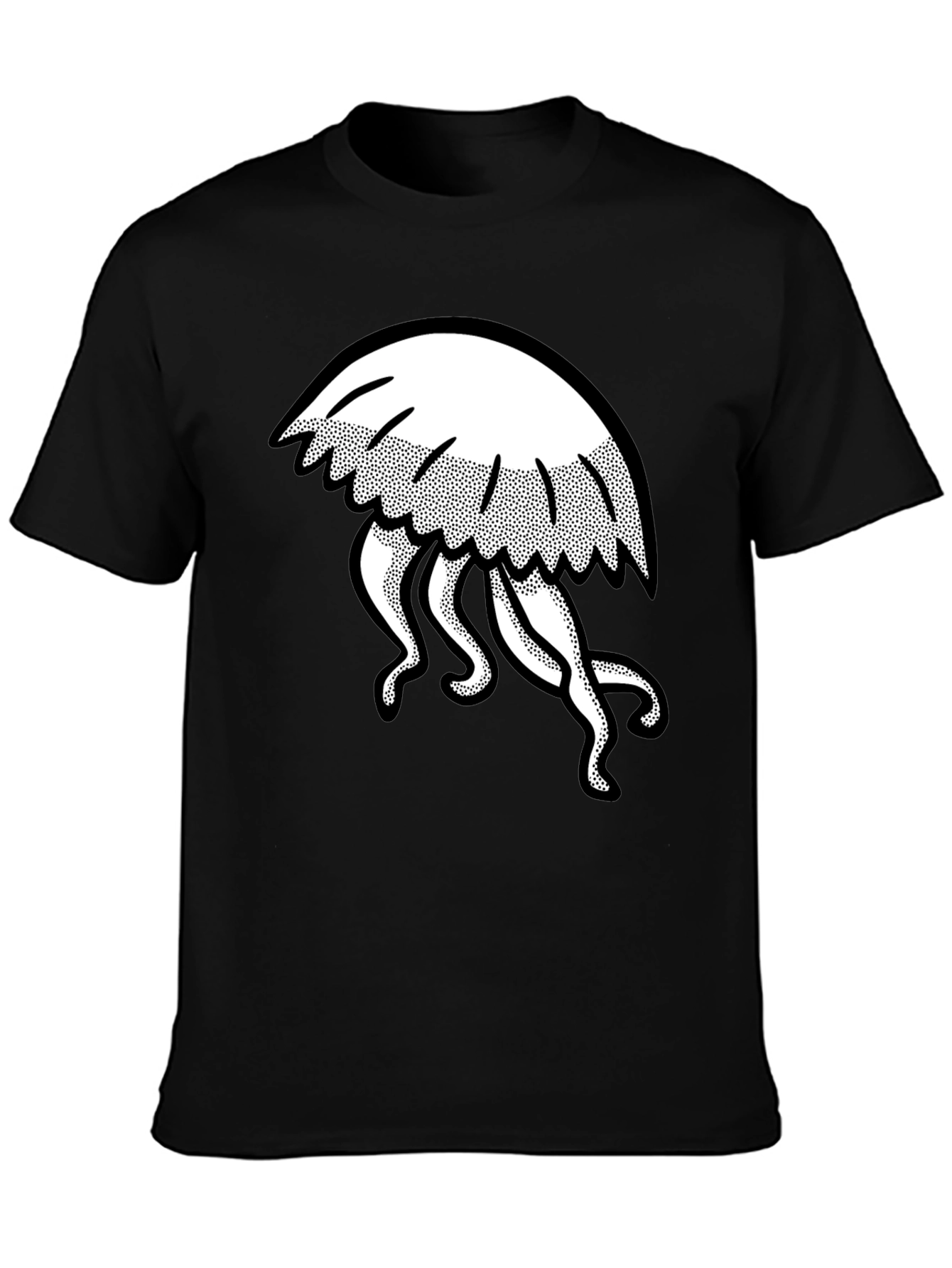 Jellyfish Graphic Tee - Mens Black Cotton T-Shirt
