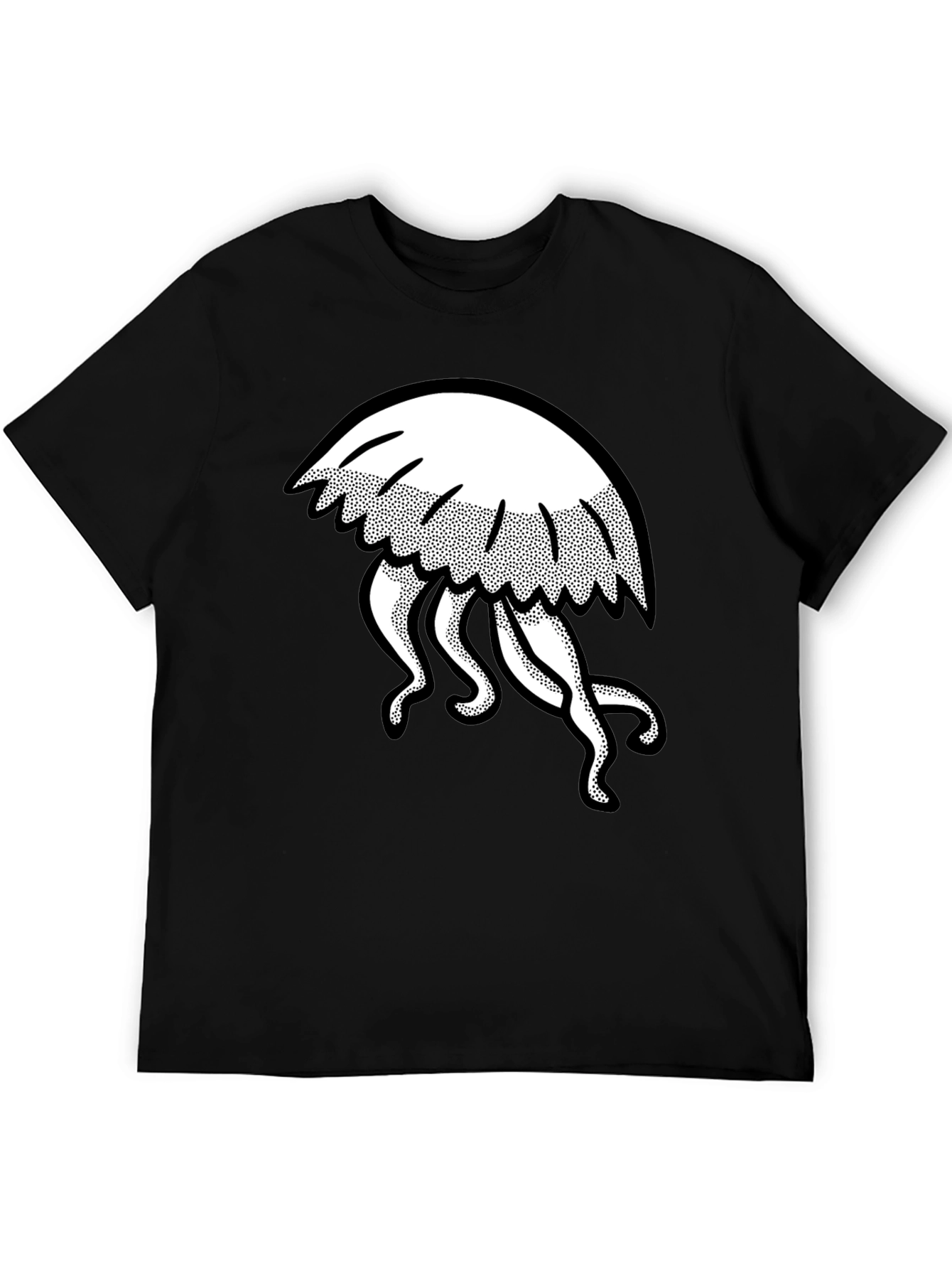 Jellyfish Graphic Tee - Mens Black Cotton T-Shirt