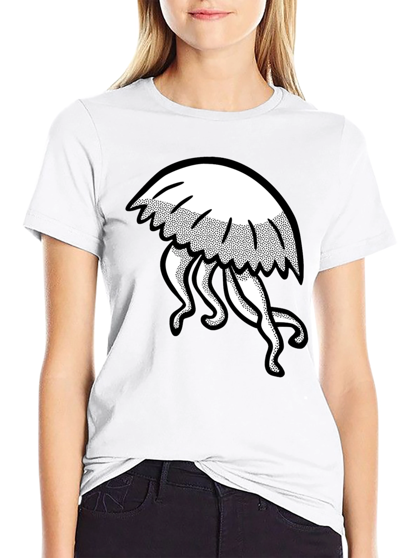 Jellyfish Graphic Tee - Mens Black Cotton T-Shirt