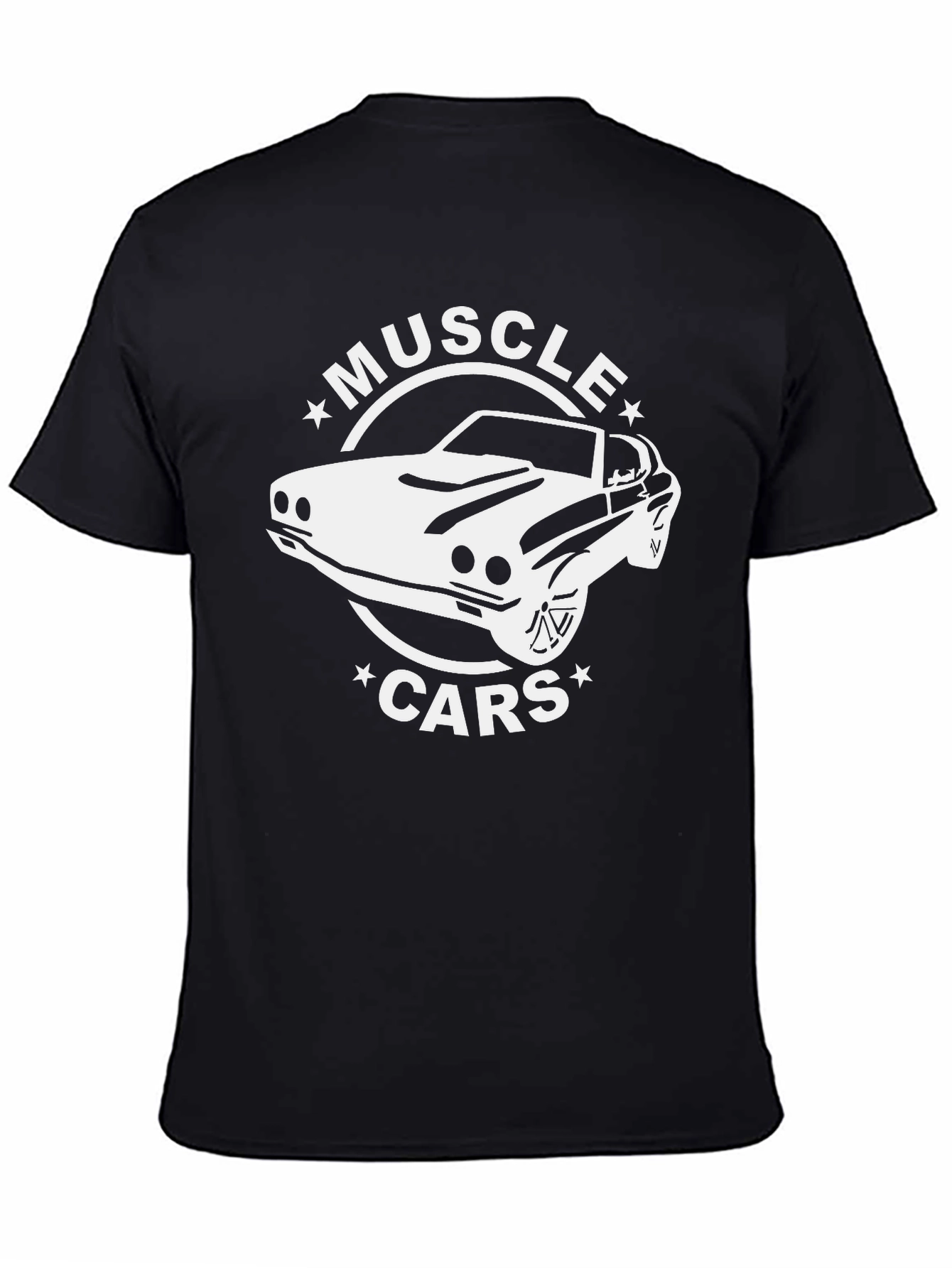 Muscle Cars Graphic Tee - Black Cotton T-Shirt