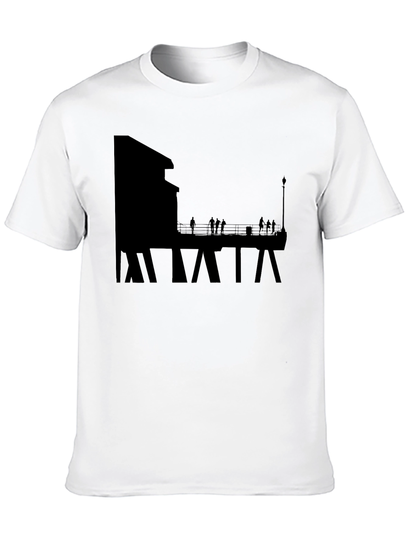 Silhouette Pier Graphic Tee - Black