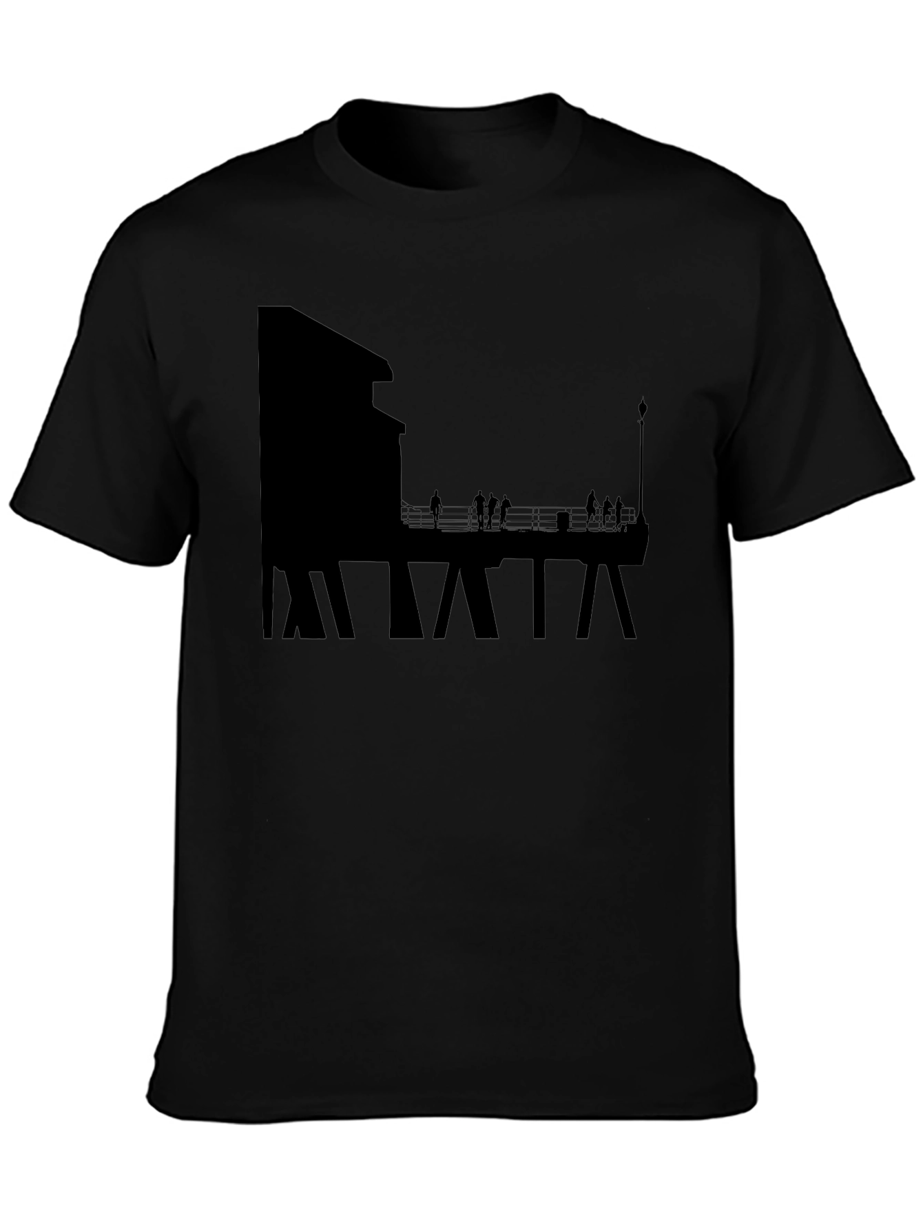 Silhouette Pier Graphic Tee - Black