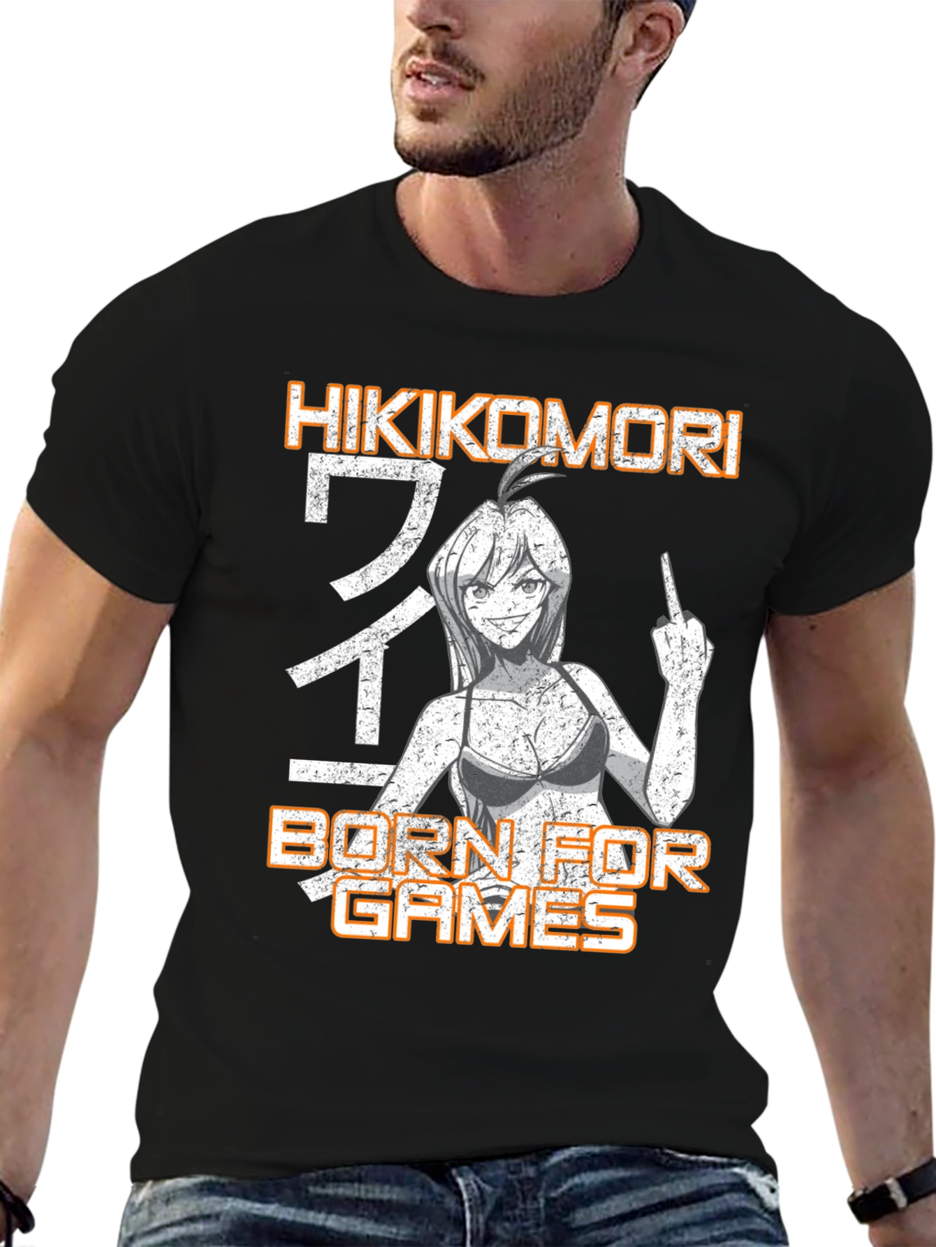 Hikikomori Born for Games Graphic T-Shirt