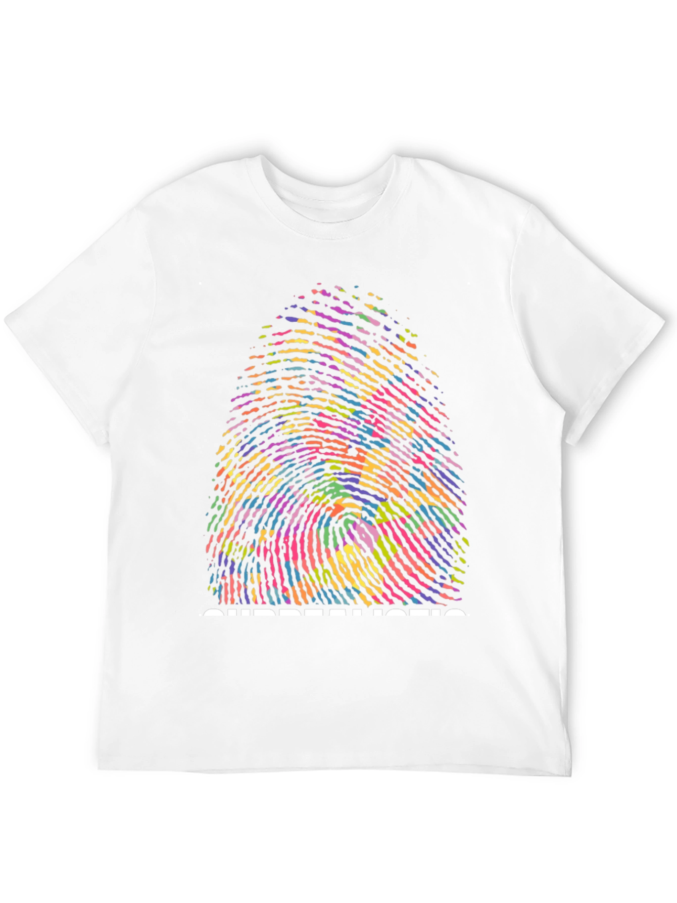 Surrealistic Fingerprint Graphic Tee - Black