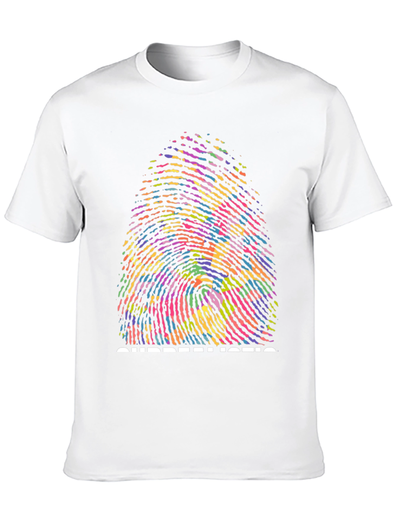 Surrealistic Fingerprint Graphic Tee - Black