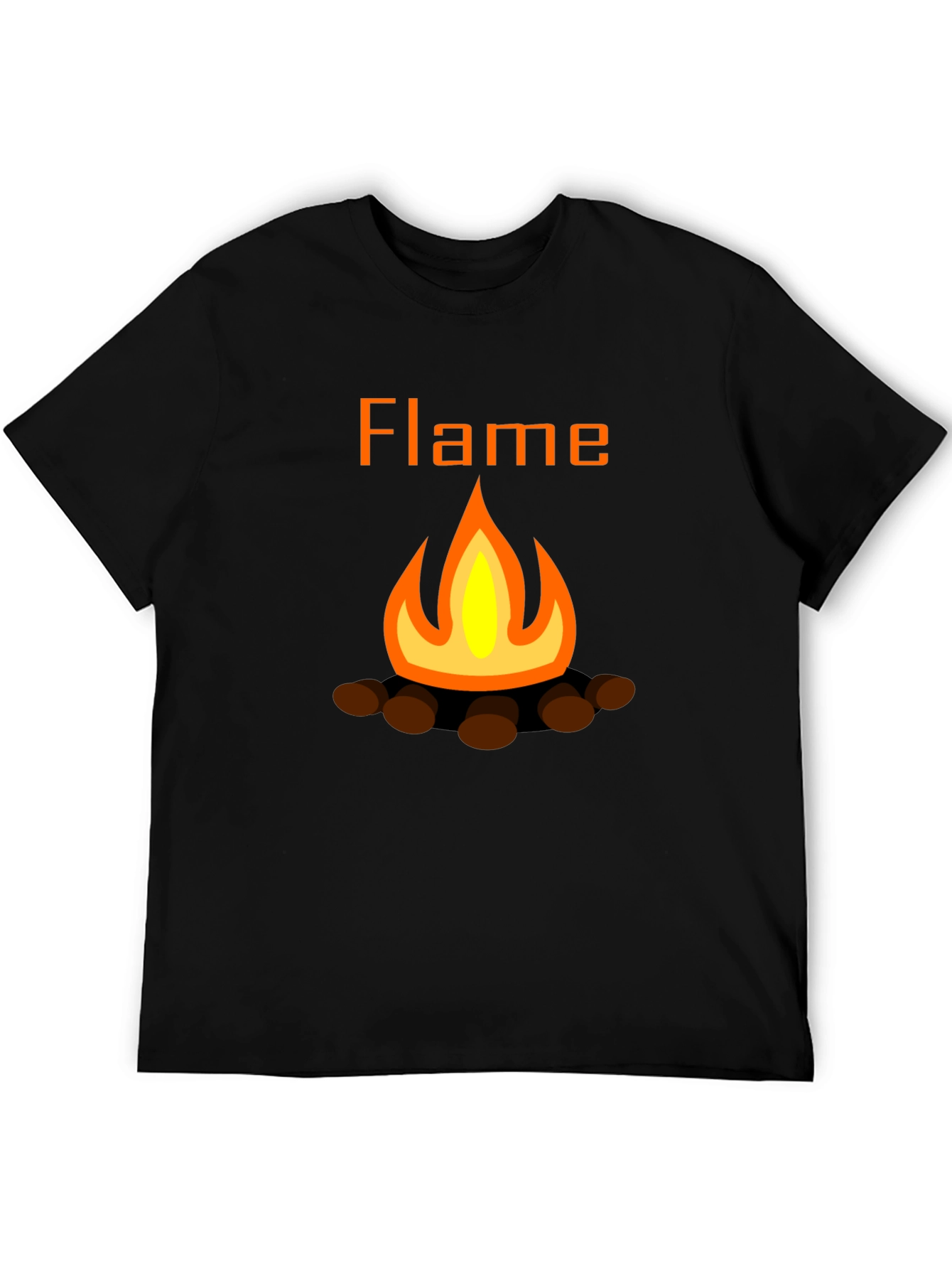 Flame Graphic Tee - Black Short Sleeve T-Shirt