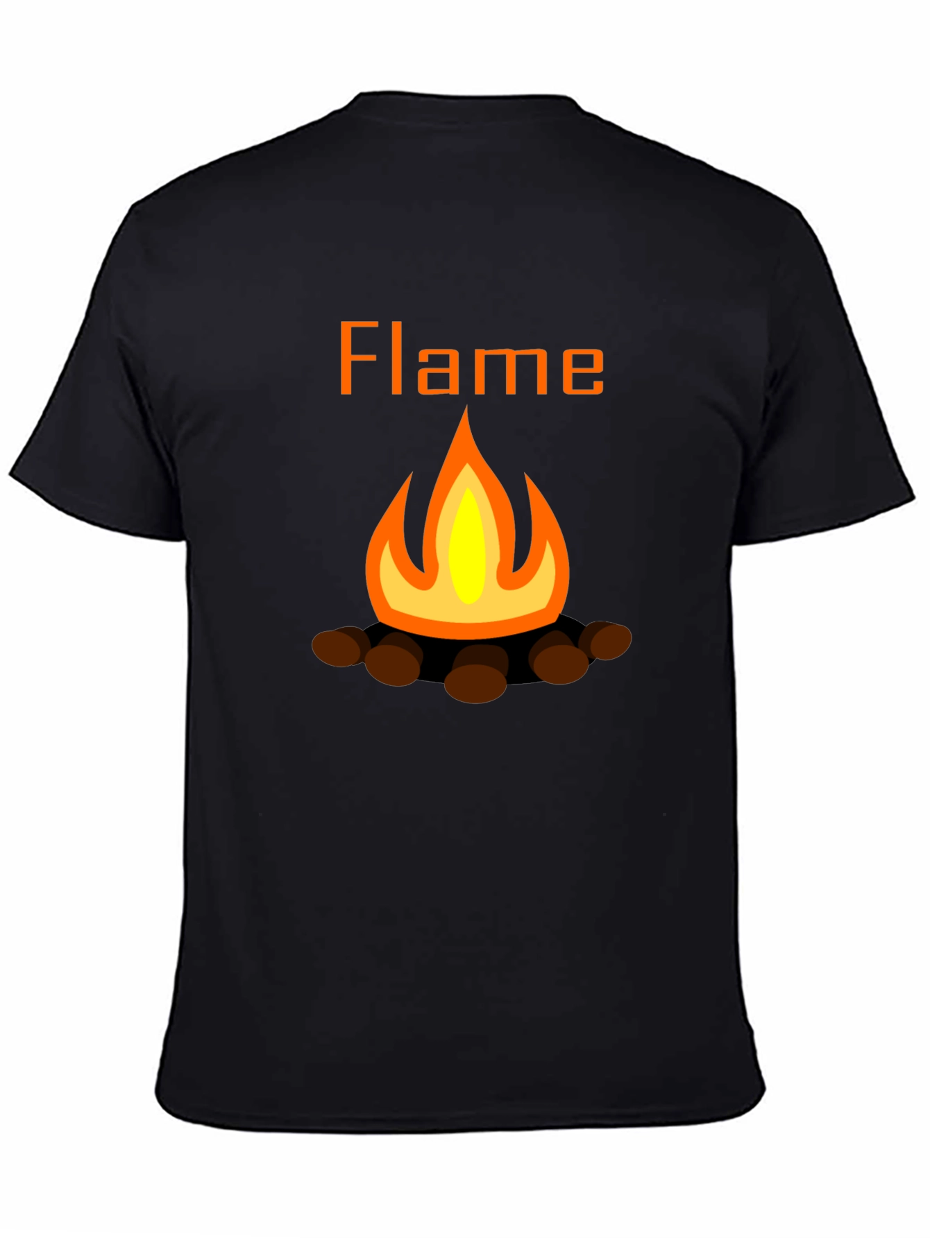 Flame Graphic Tee - Black Short Sleeve T-Shirt
